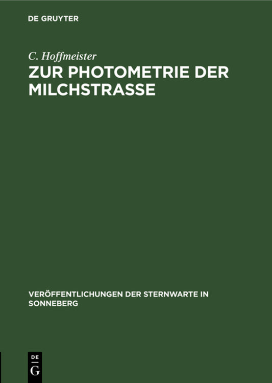 Zur Photometrie der Milchstraße