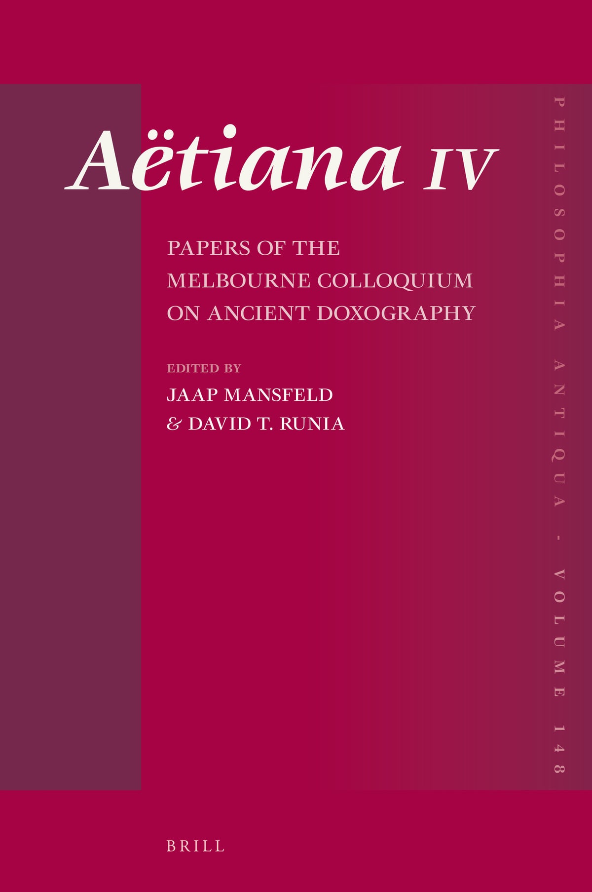Cover image for Aëtiana IV ISBN 9789004361454