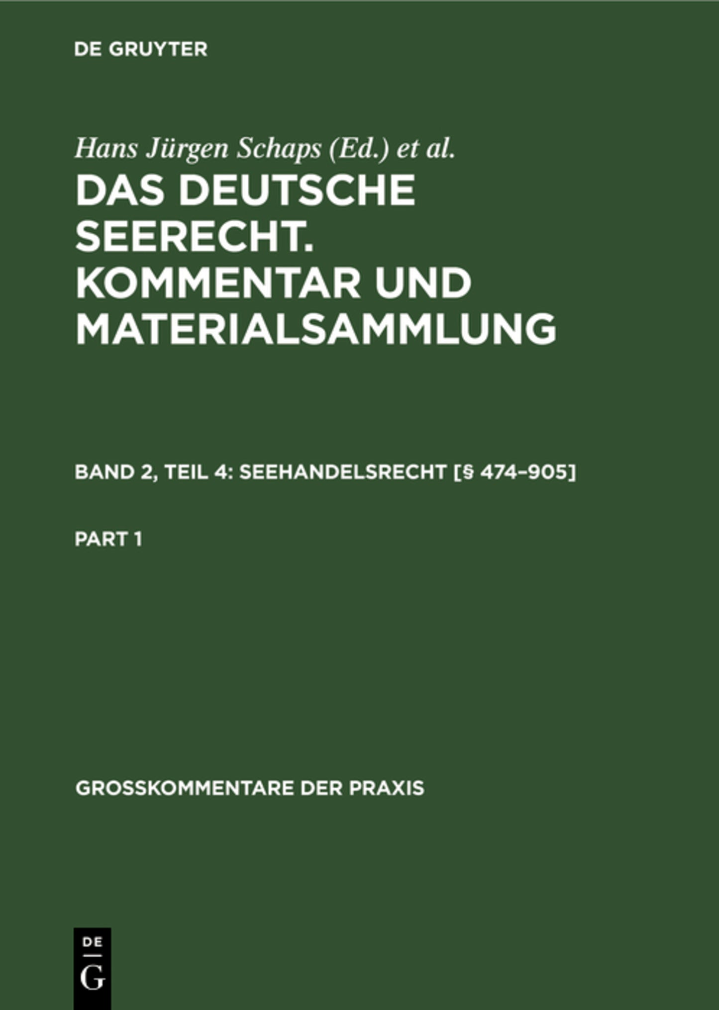 Seehandelsrecht [§ 474–905]