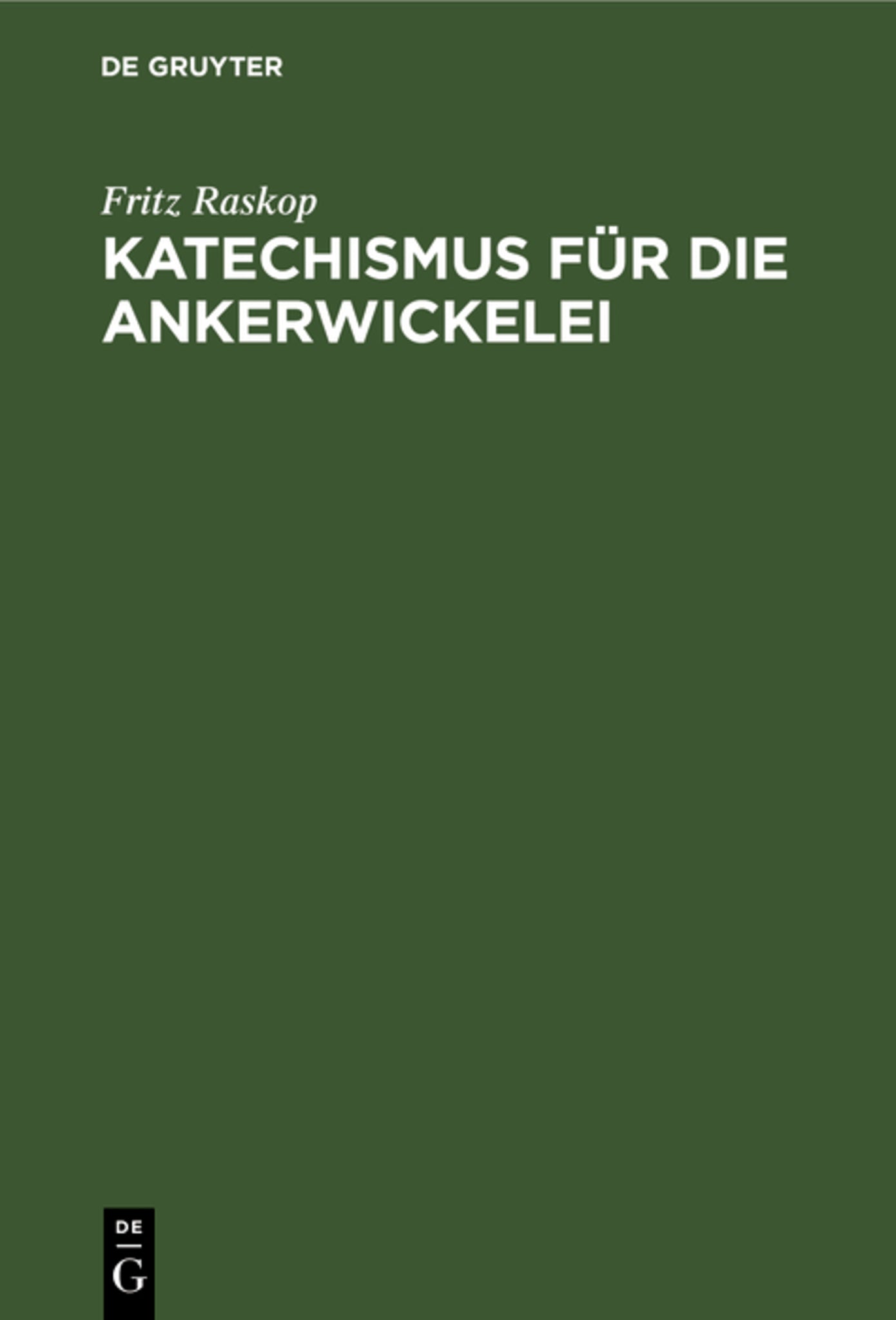 Katechismus für dıe Ankerwickelei