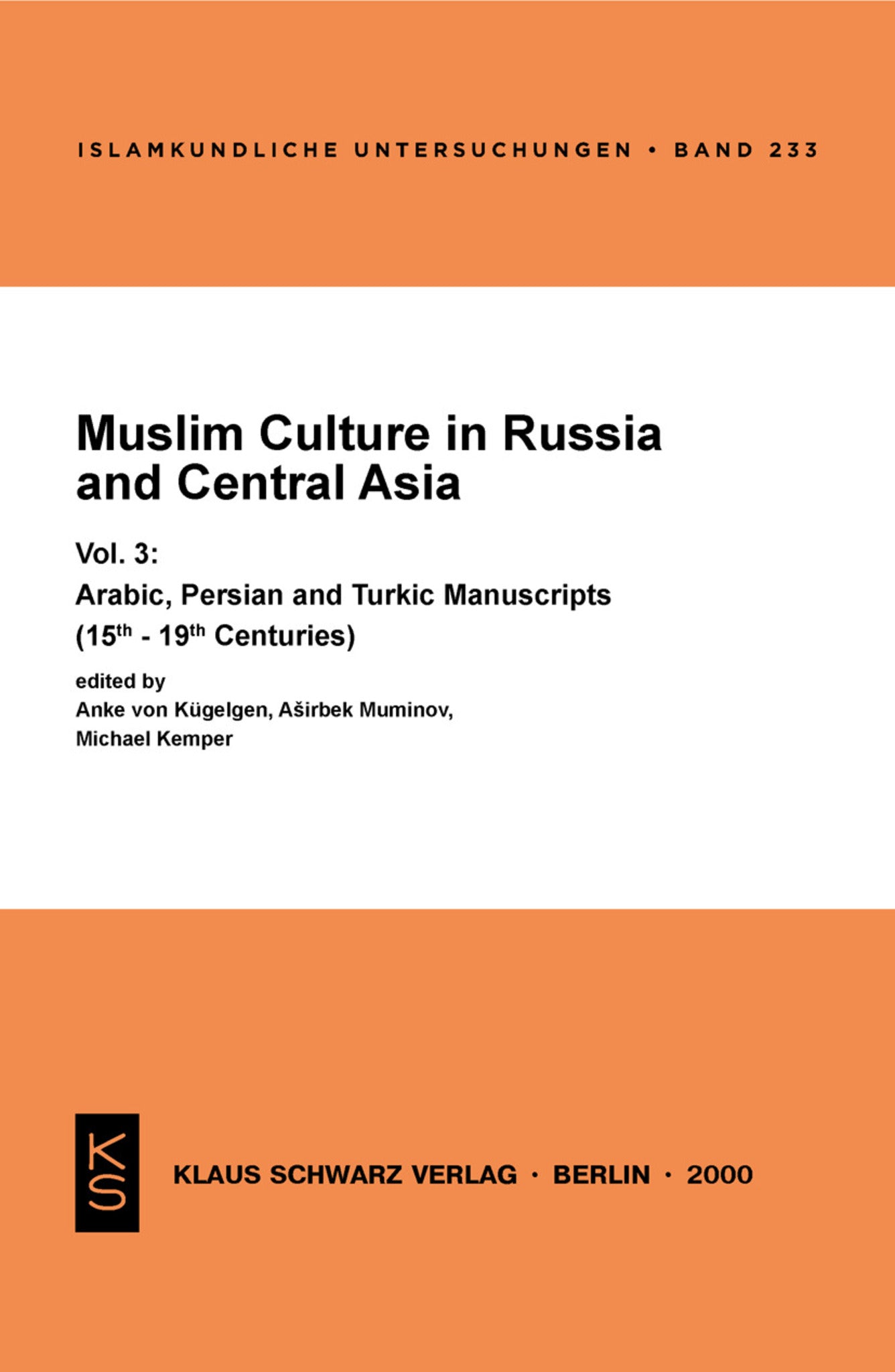 Cover image for Muslim Culture in Russia and Central Asia ISBN 9783879972869