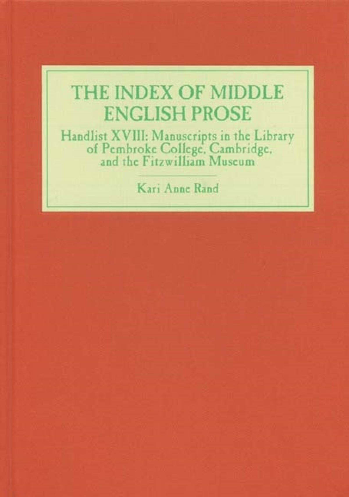 Cover image for The Index of Middle English Prose ISBN 9781843840534