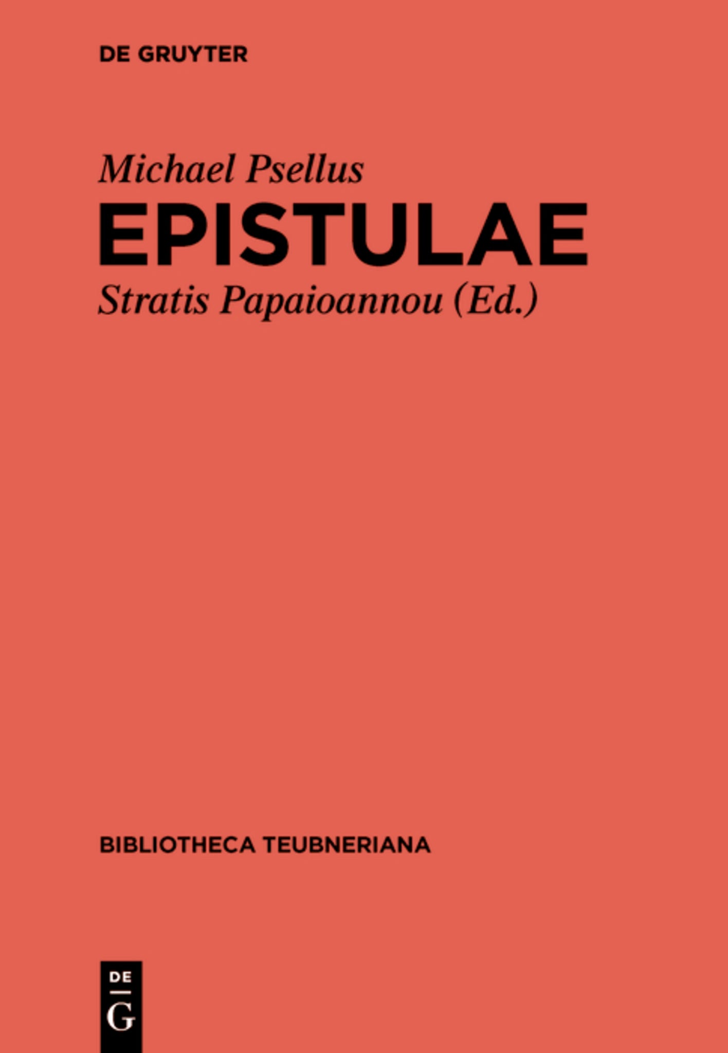Cover image for Epistulae ISBN 9783110622010