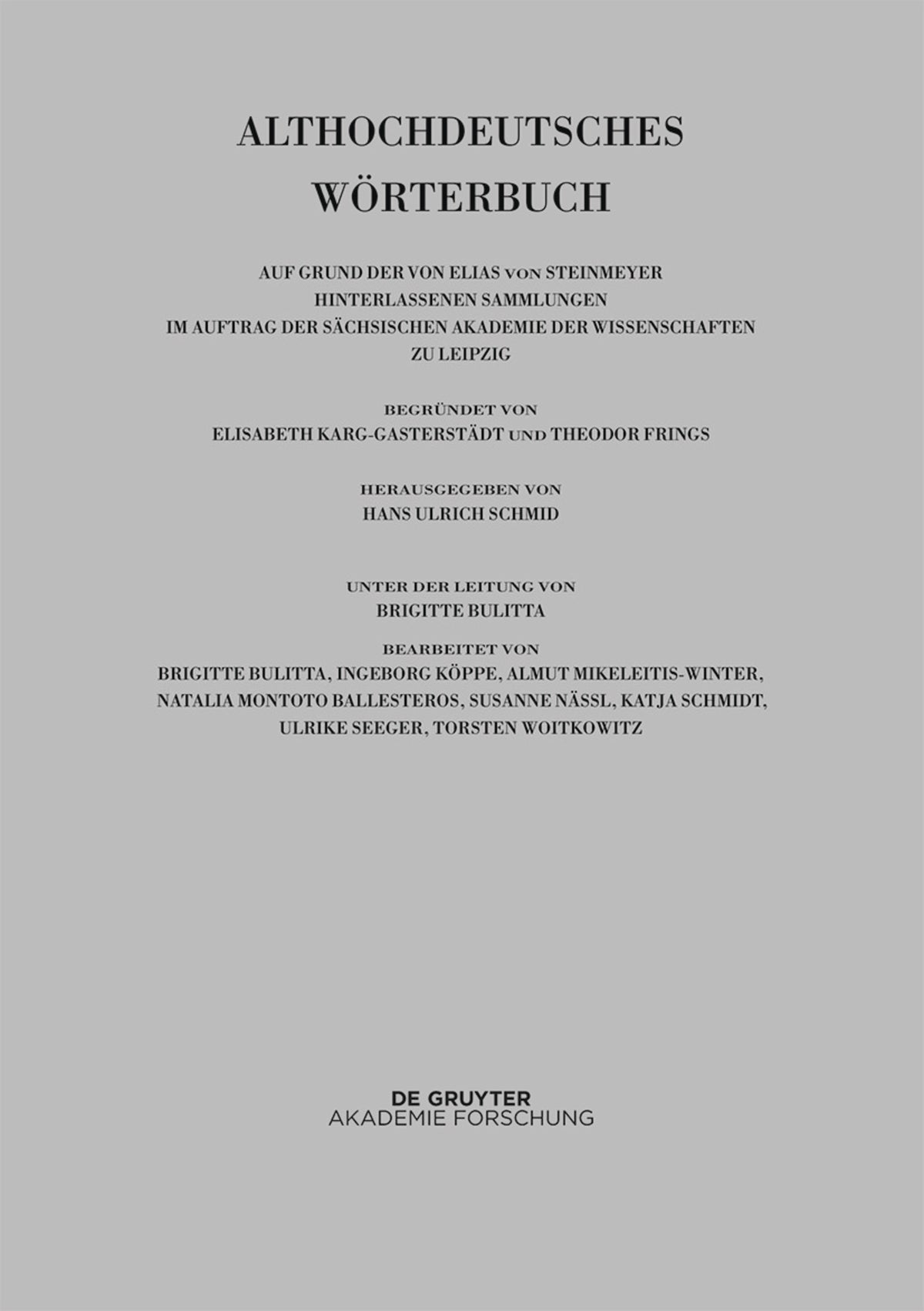 Cover image for Bd VI: M–N. 11. Lieferung (morachsamo bis muot) ISBN 9783050065014