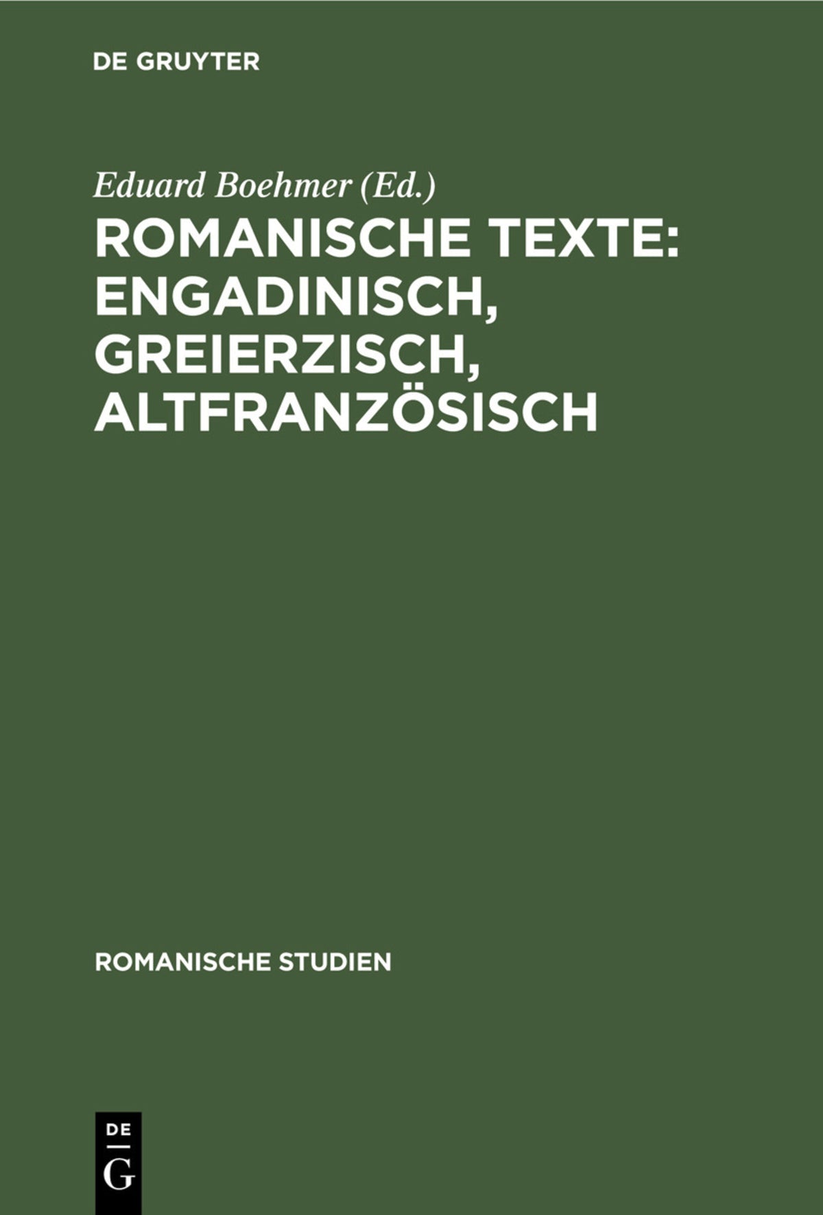 Cover image for Romanische Texte ISBN 9783112513231