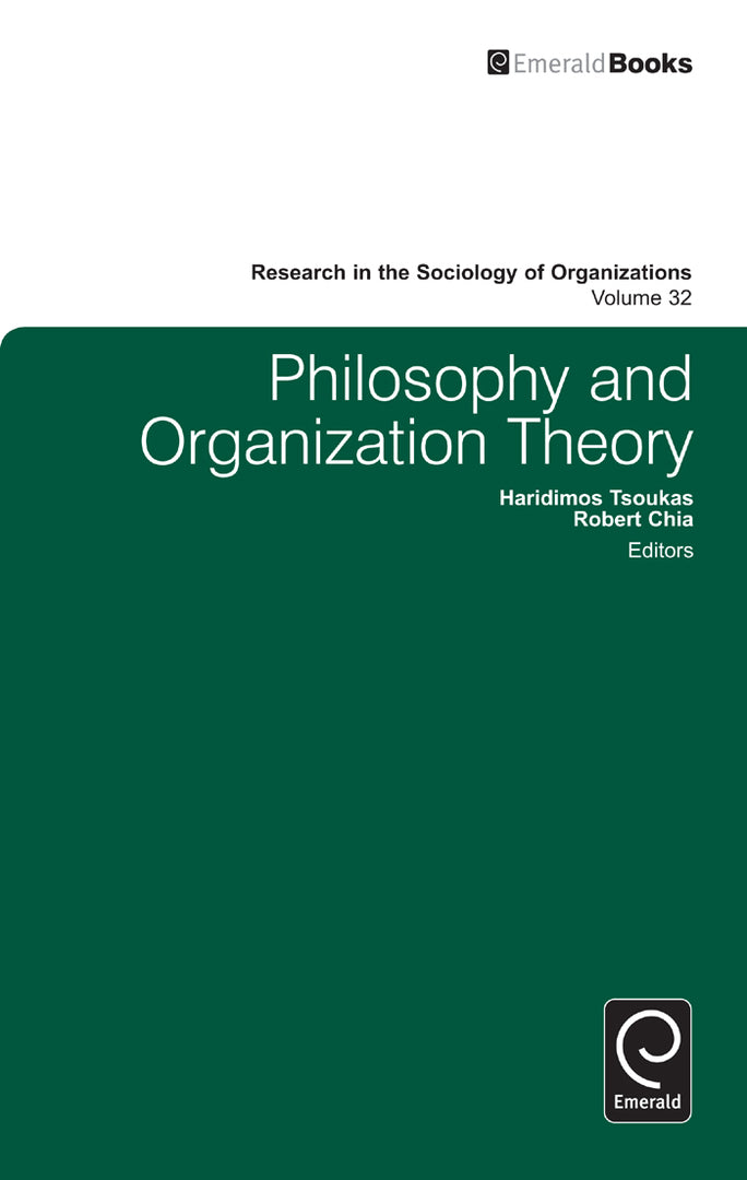 Cover image for Philosophy and Organization Theory ISBN 9780857245953