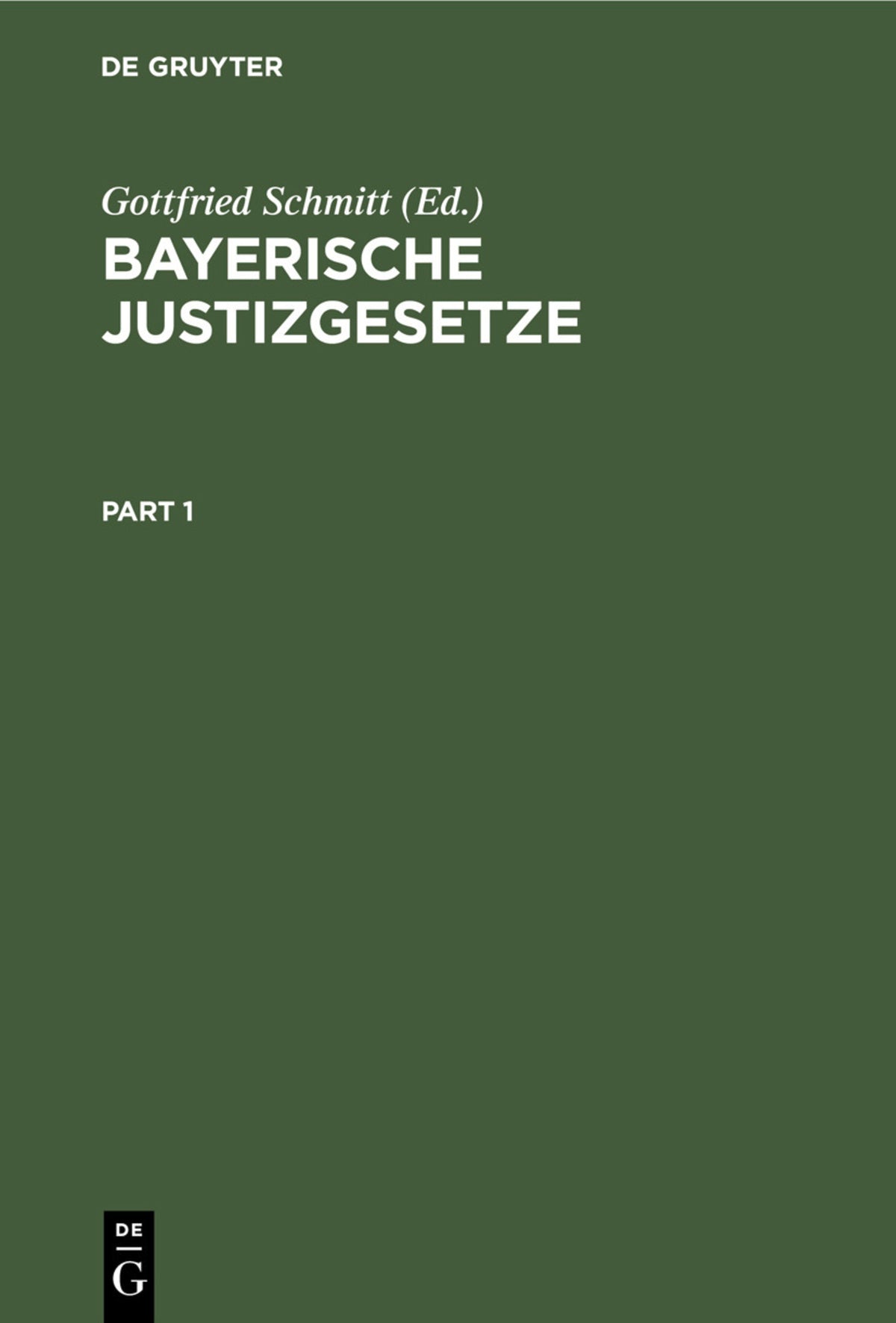 Cover image for Bayerische Justizgesetze ISBN 9783112410752