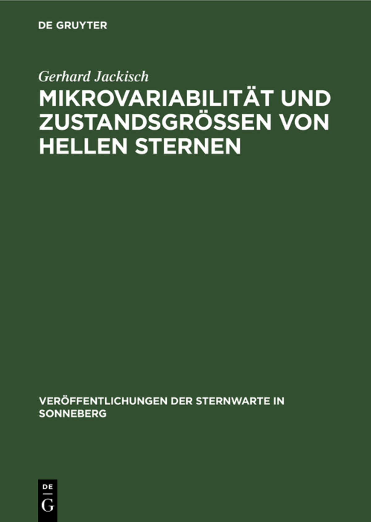 Cover image for Mikrovariabilität und Zustandsgrößen von hellen Sternen ISBN 9783112536193