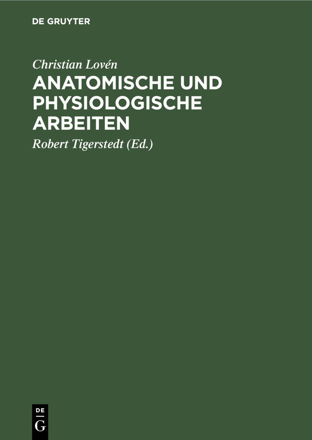 Cover image for Anatomische und physiologische Arbeiten ISBN 9783112449158