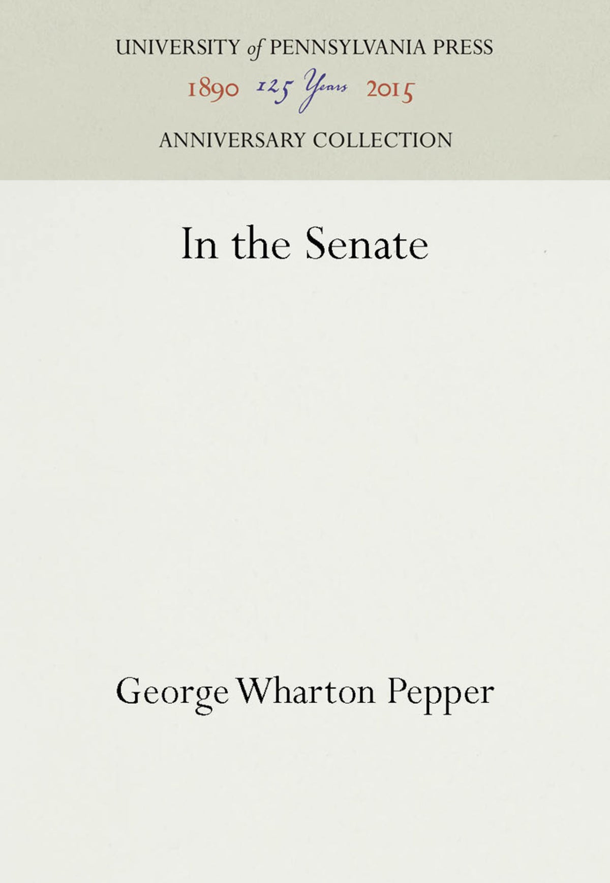 Cover image for In the Senate ISBN 9781512805260