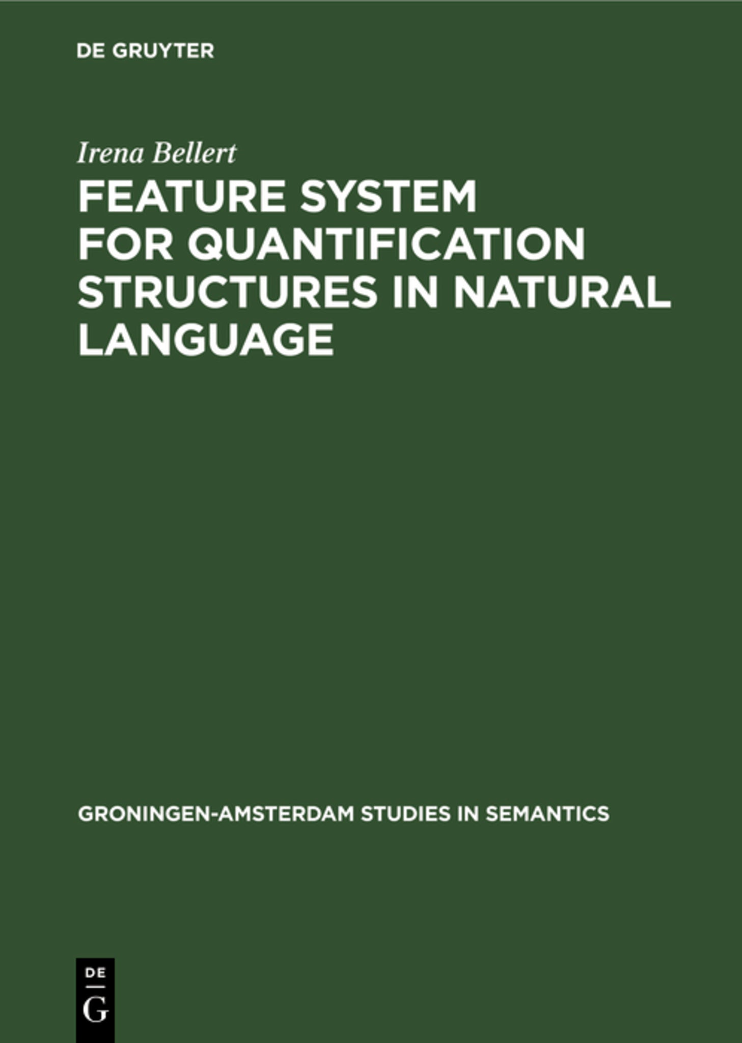 Cover image for Feature System for Quantification Structures in Natural Language ISBN 9783112329610