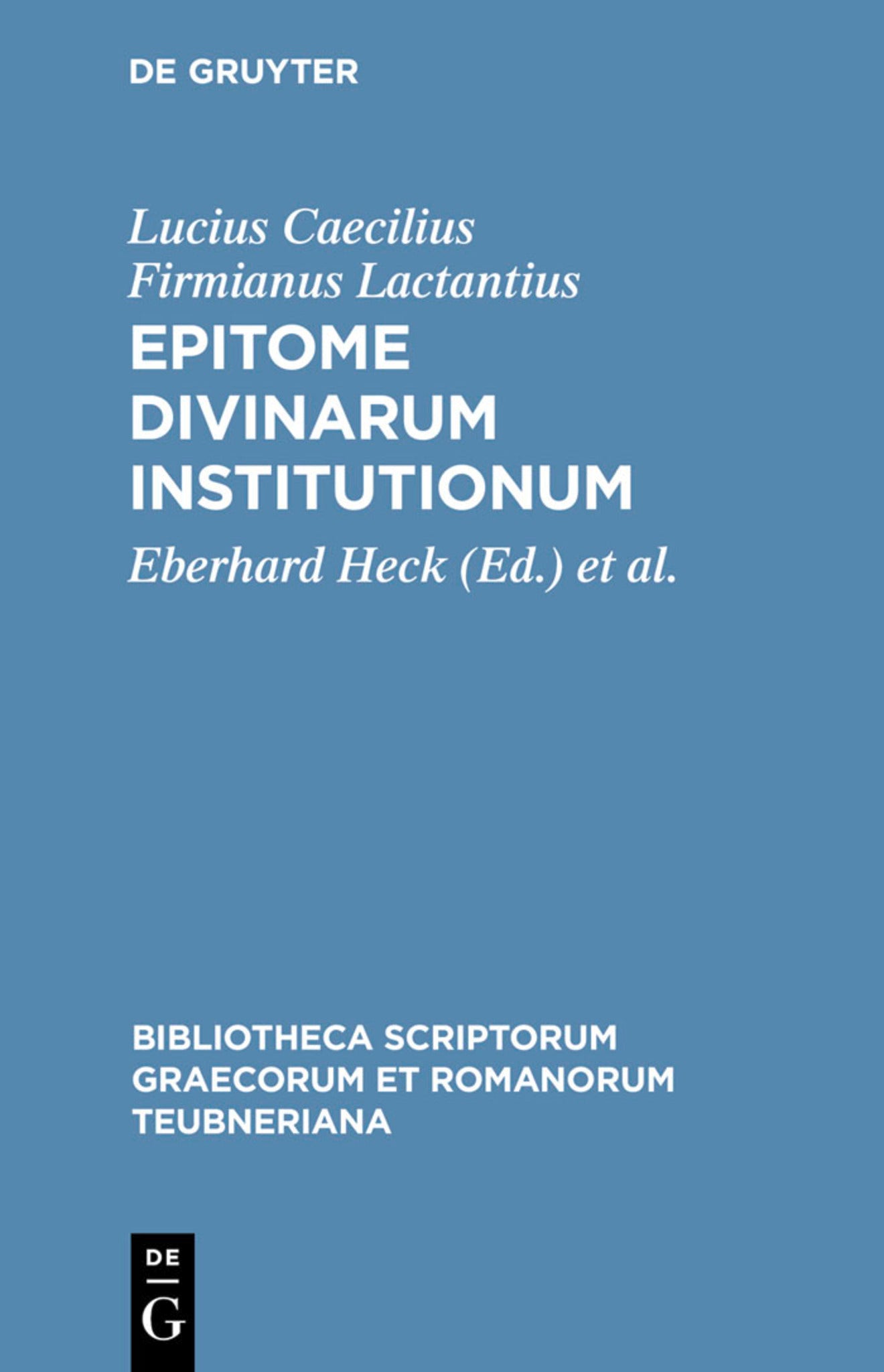 Cover image for Epitome divinarum institutionum ISBN 9783598719332