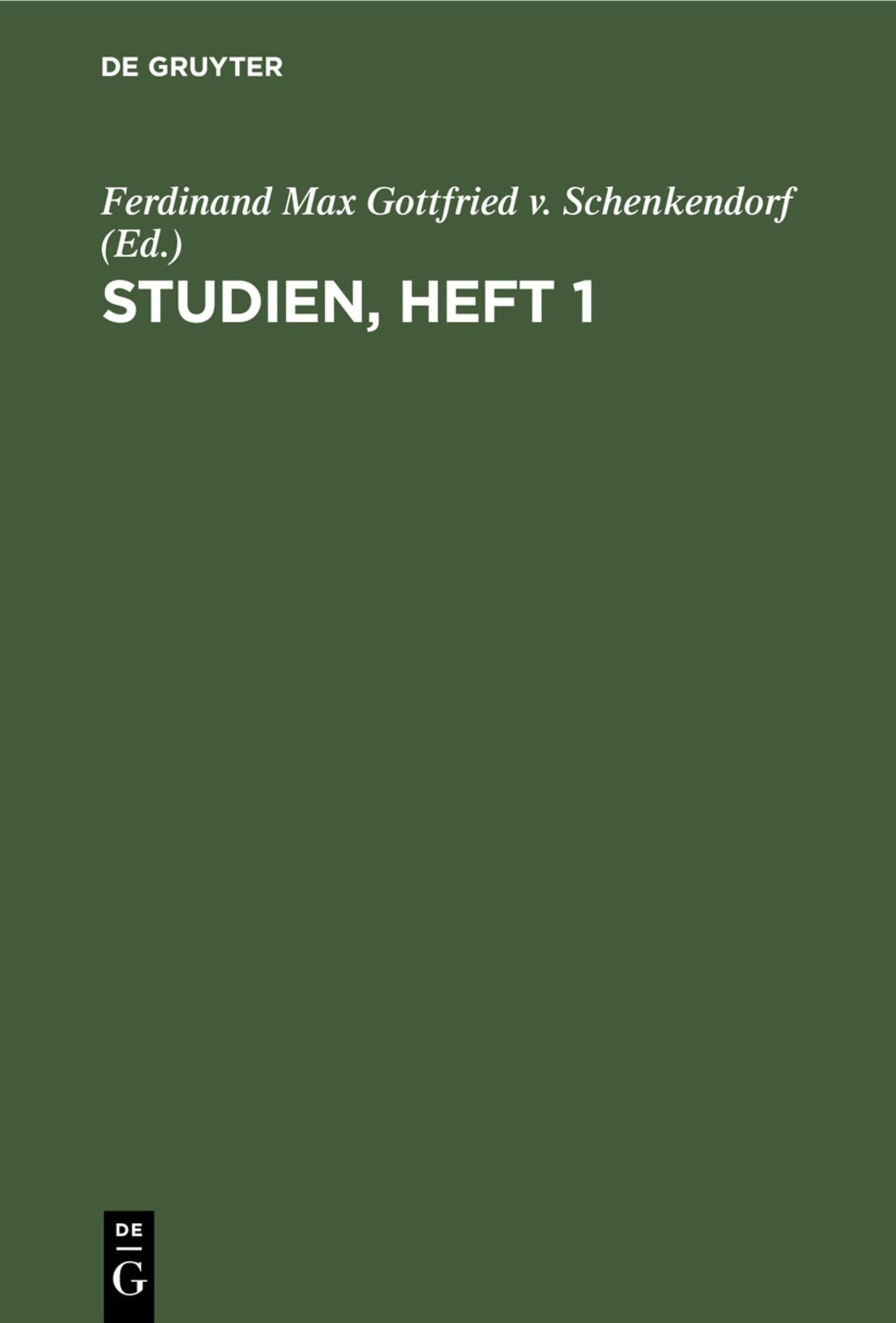 Cover image for Studien, Heft 1 ISBN 9783112426098