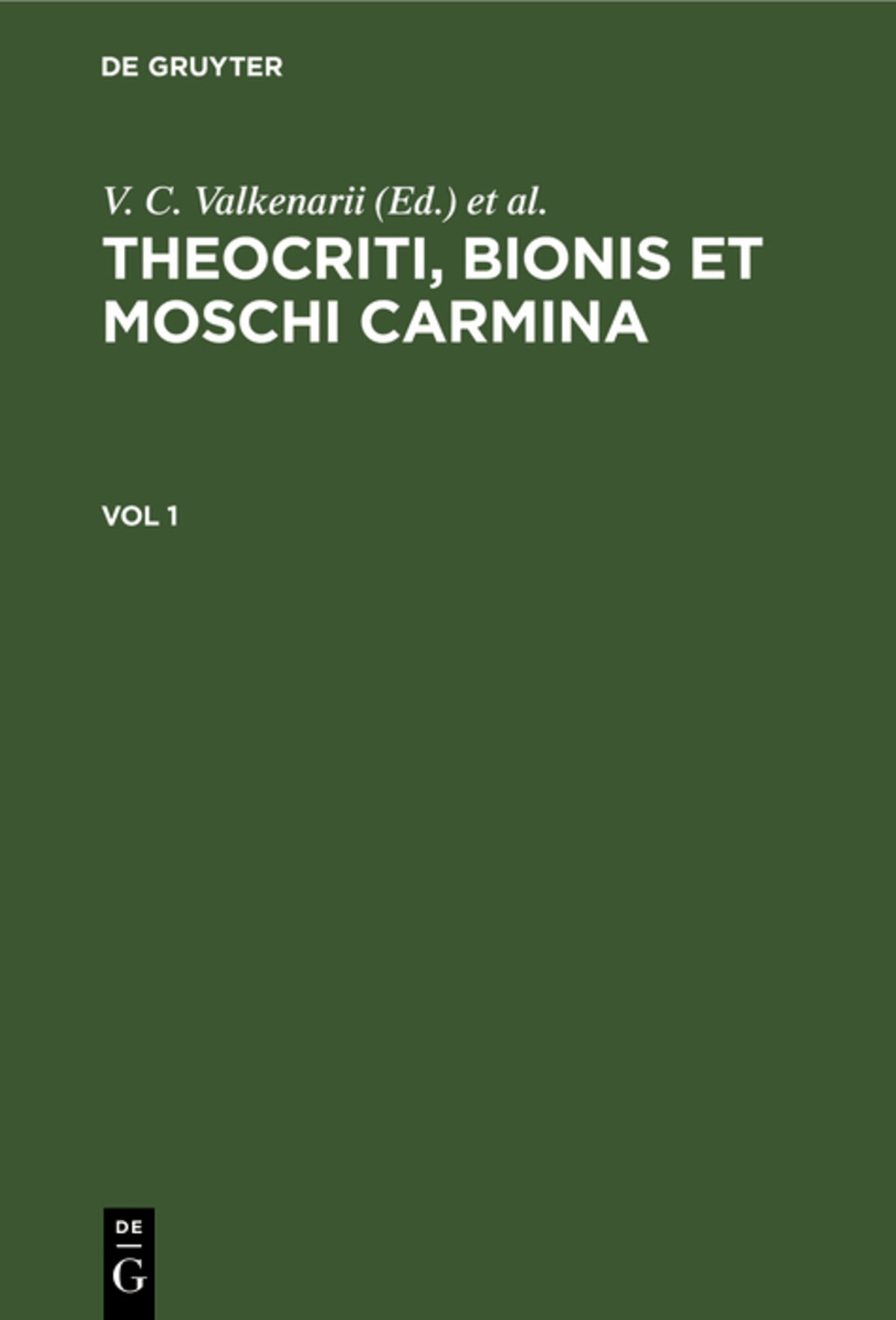 Theocriti, Bionis et Moschi carmina. Vol 1