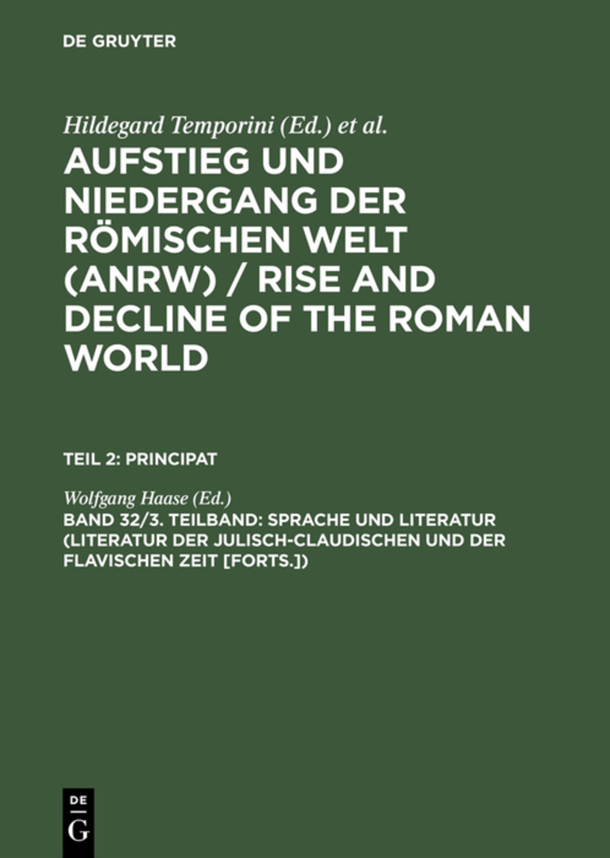 Cover image for Sprache und Literatur (Literatur der julisch-claudischen und der flavischen Zeit [Forts.]) ISBN 9783110103885
