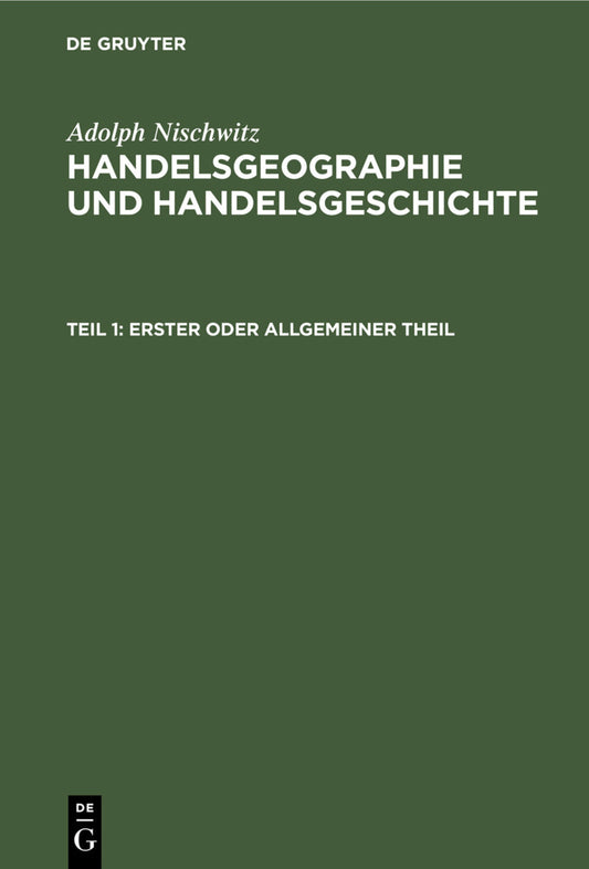Erster oder allgemeiner Theil