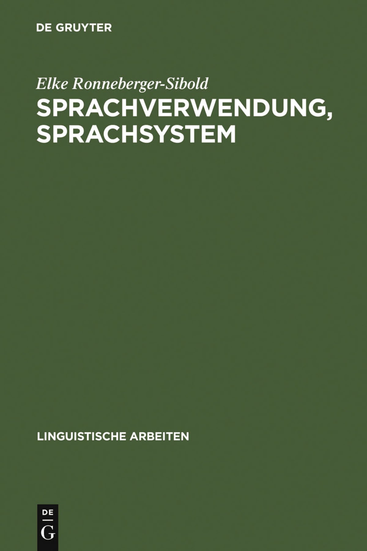 Cover image for Sprachverwendung, Sprachsystem ISBN 9783484103795
