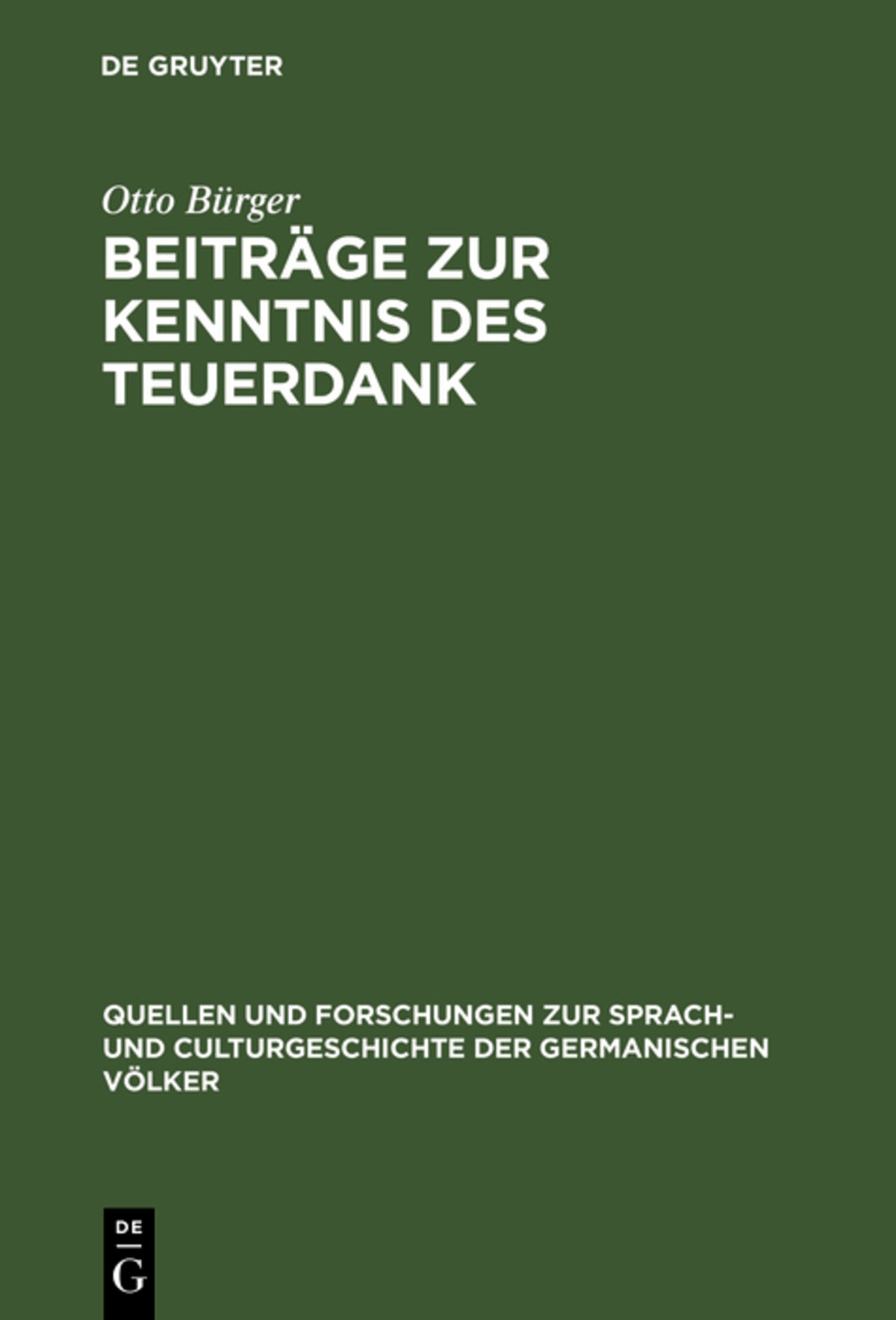 Cover image for Beiträge zur Kenntnis des Teuerdank ISBN 9783110994506