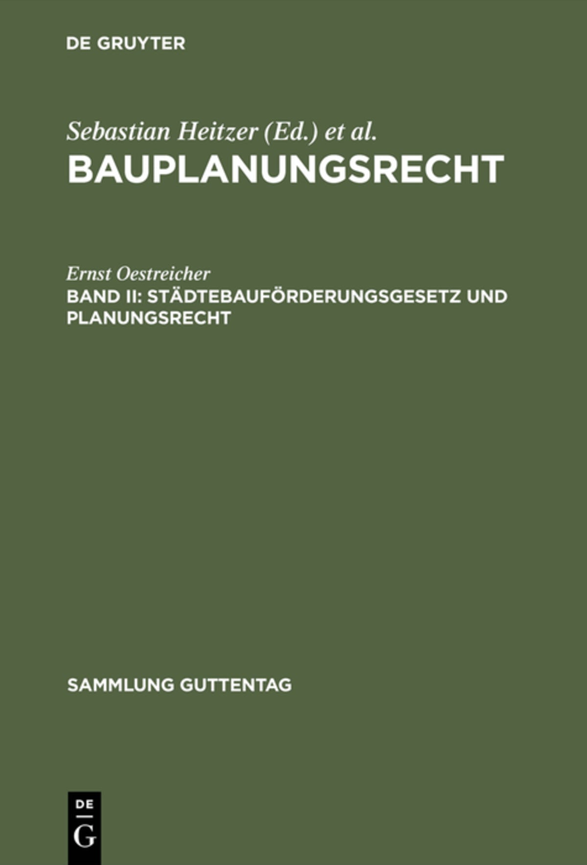 Cover image for Städtebauförderungsgesetz und Planungsrecht ISBN 9783110080827