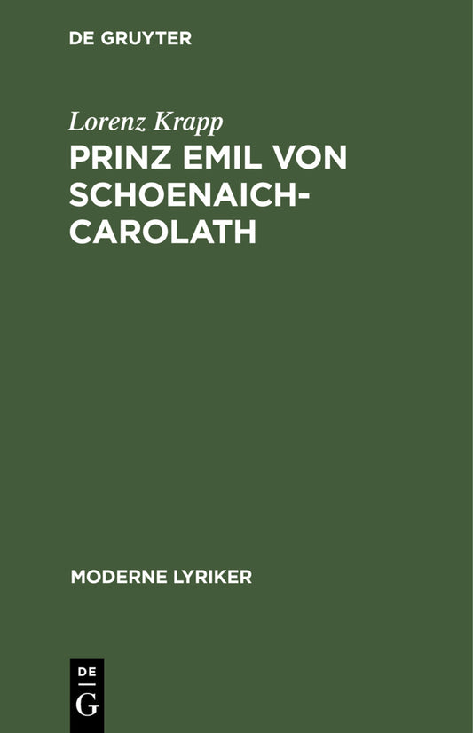 Prinz Emil von Schoenaich-Carolath