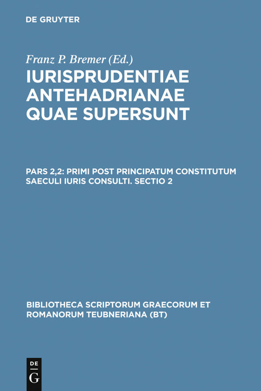 Primi post principatum constitutum saeculi iuris consulti. Sectio 2