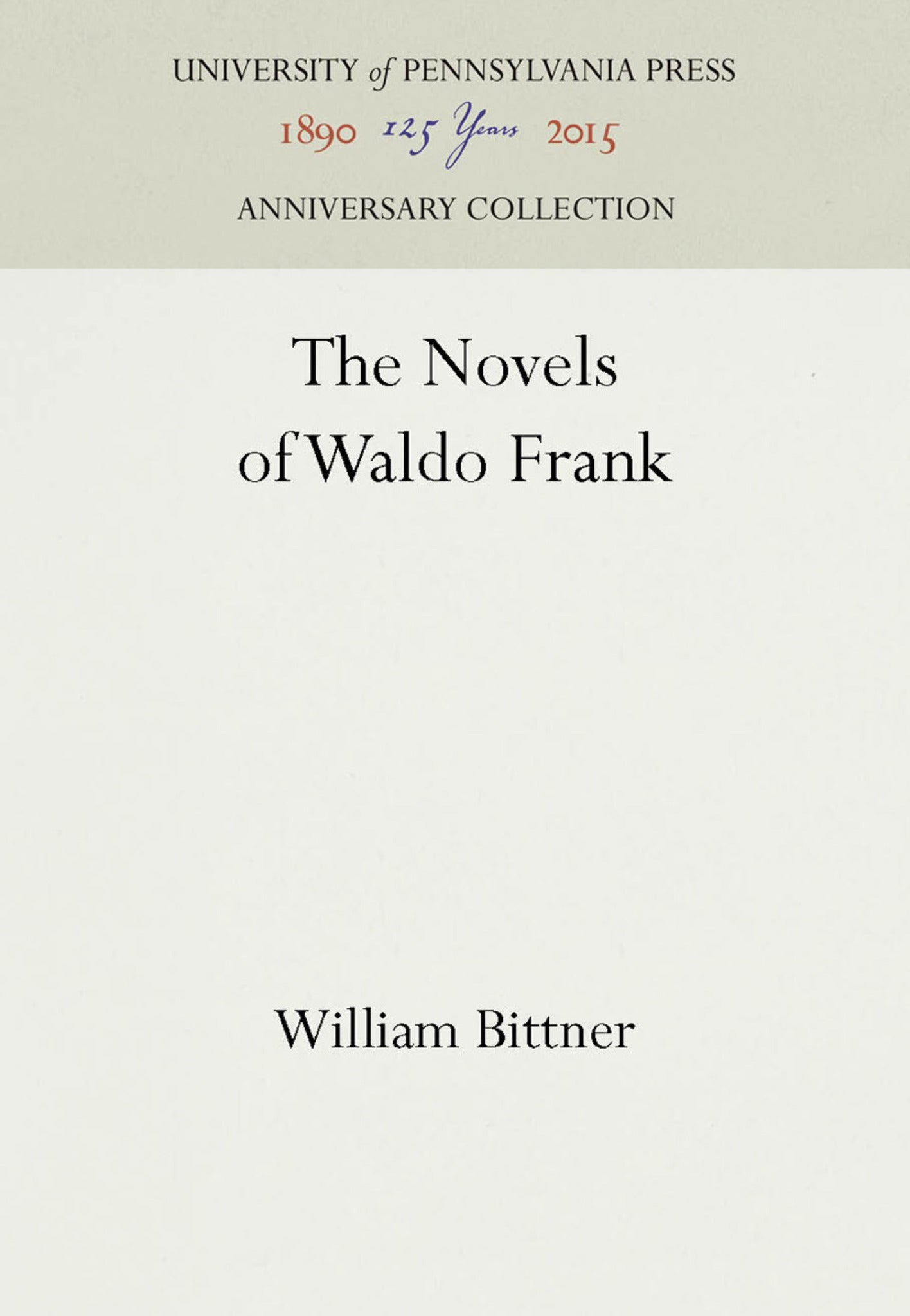 Cover image for The Novels of Waldo Frank ISBN 9781512800562