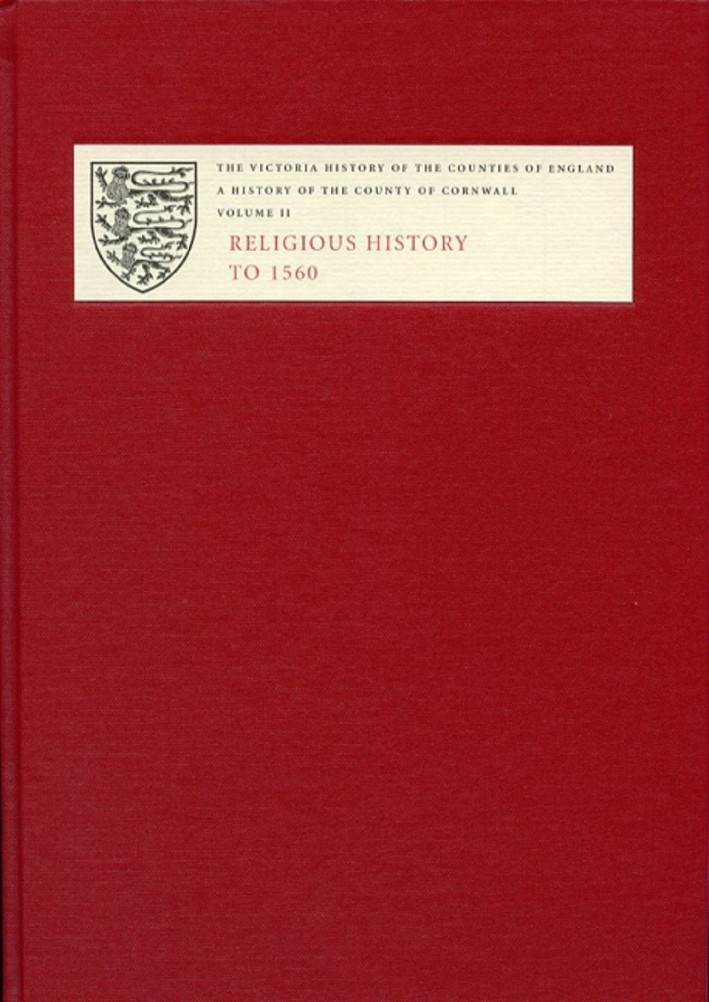 Cover image for A History of the County of Cornwall ISBN 9781904356127