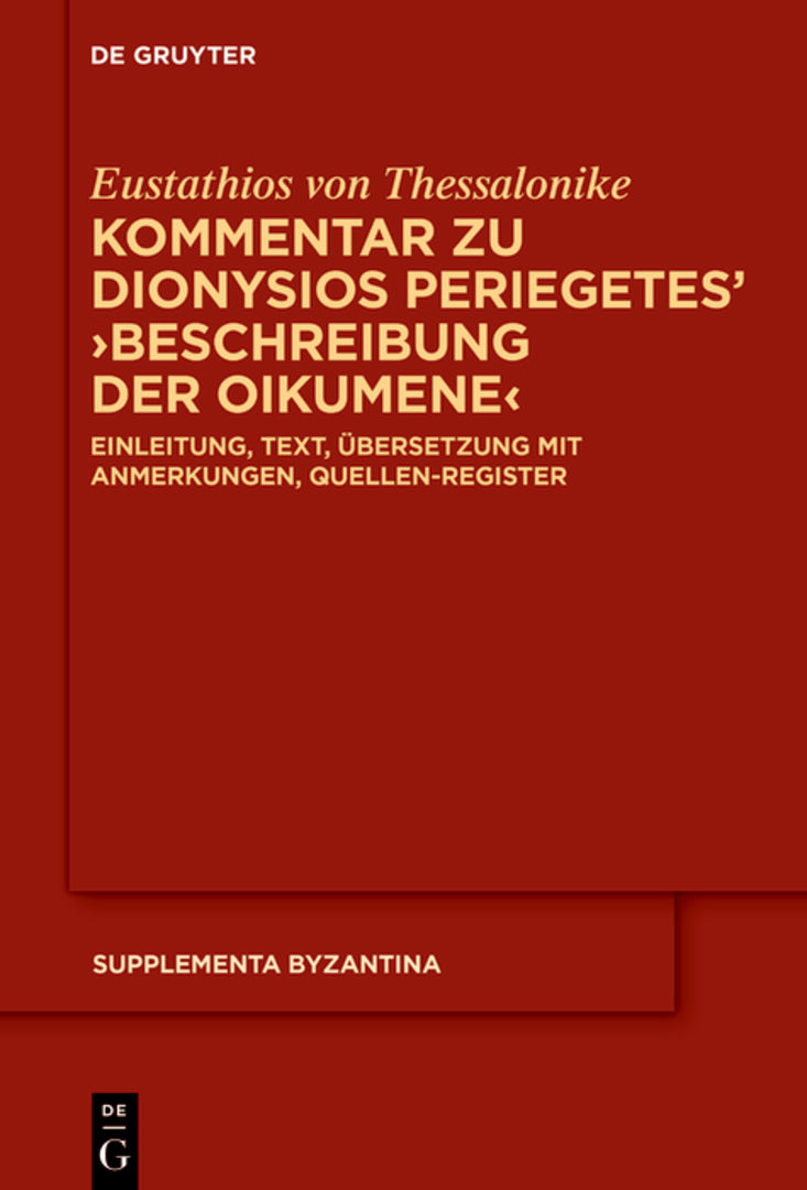 Cover image for Kommentar zu Dionysios Periegetes ›Beschreibung der Oikumene‹ ISBN 9783112256084