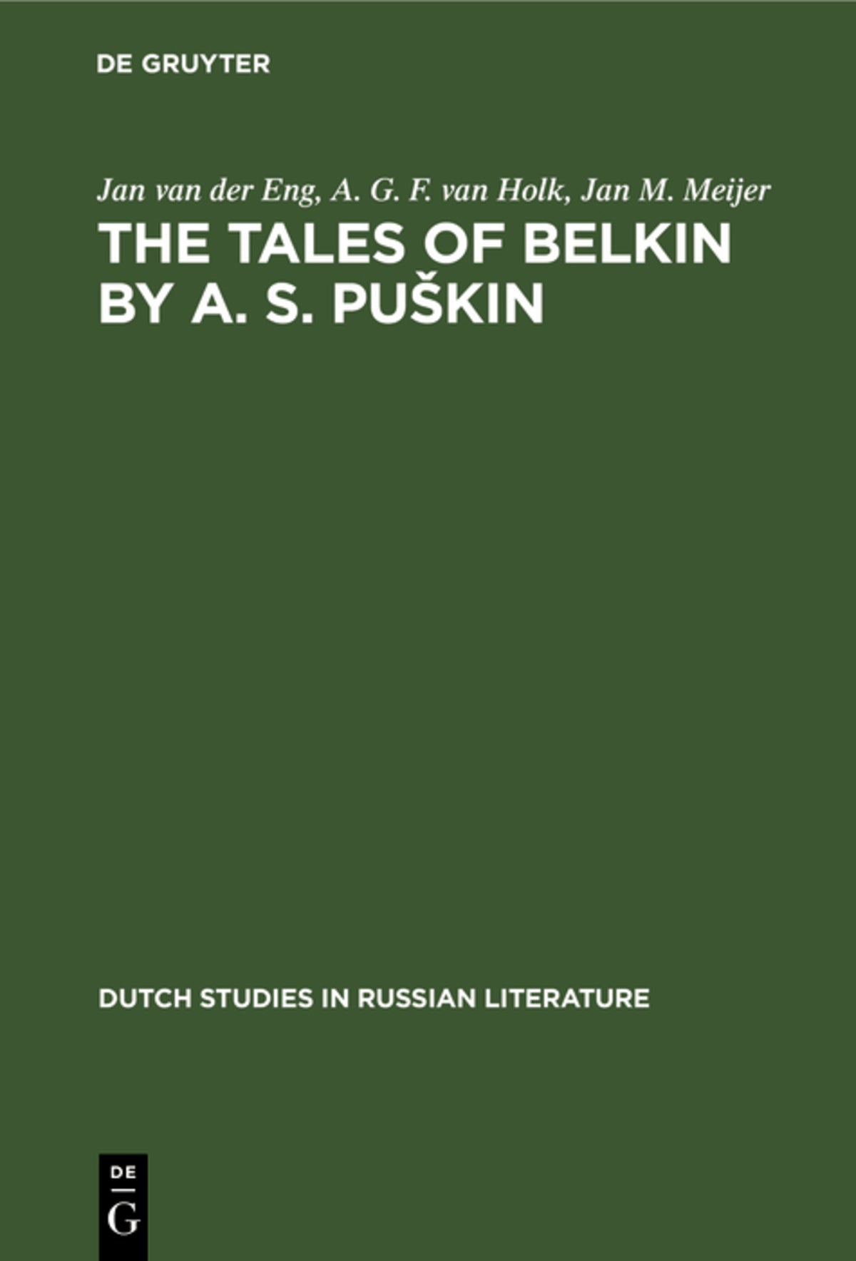 Cover image for The Tales of Belkin by A. S. Puškin ISBN 9783112414811