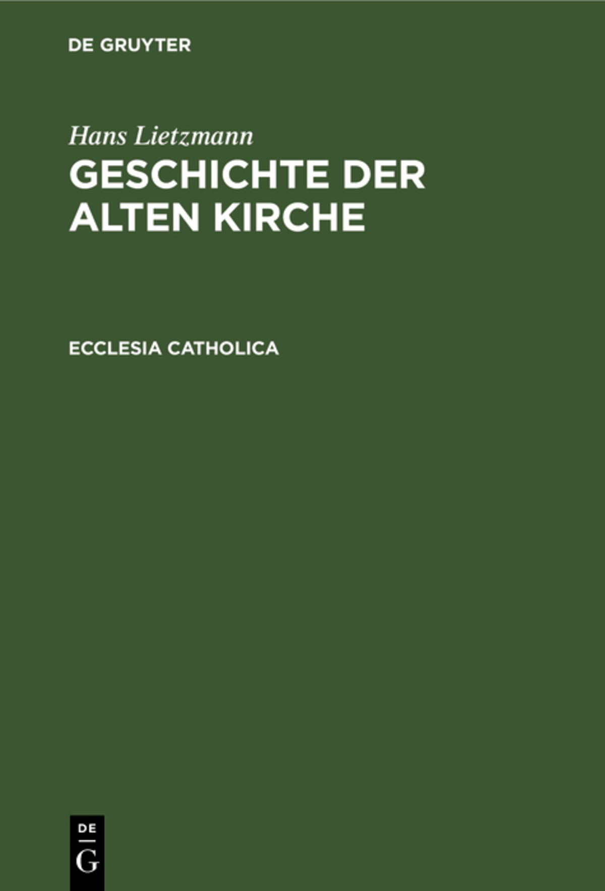 Cover image for Ecclesia catholica ISBN 9783111244129