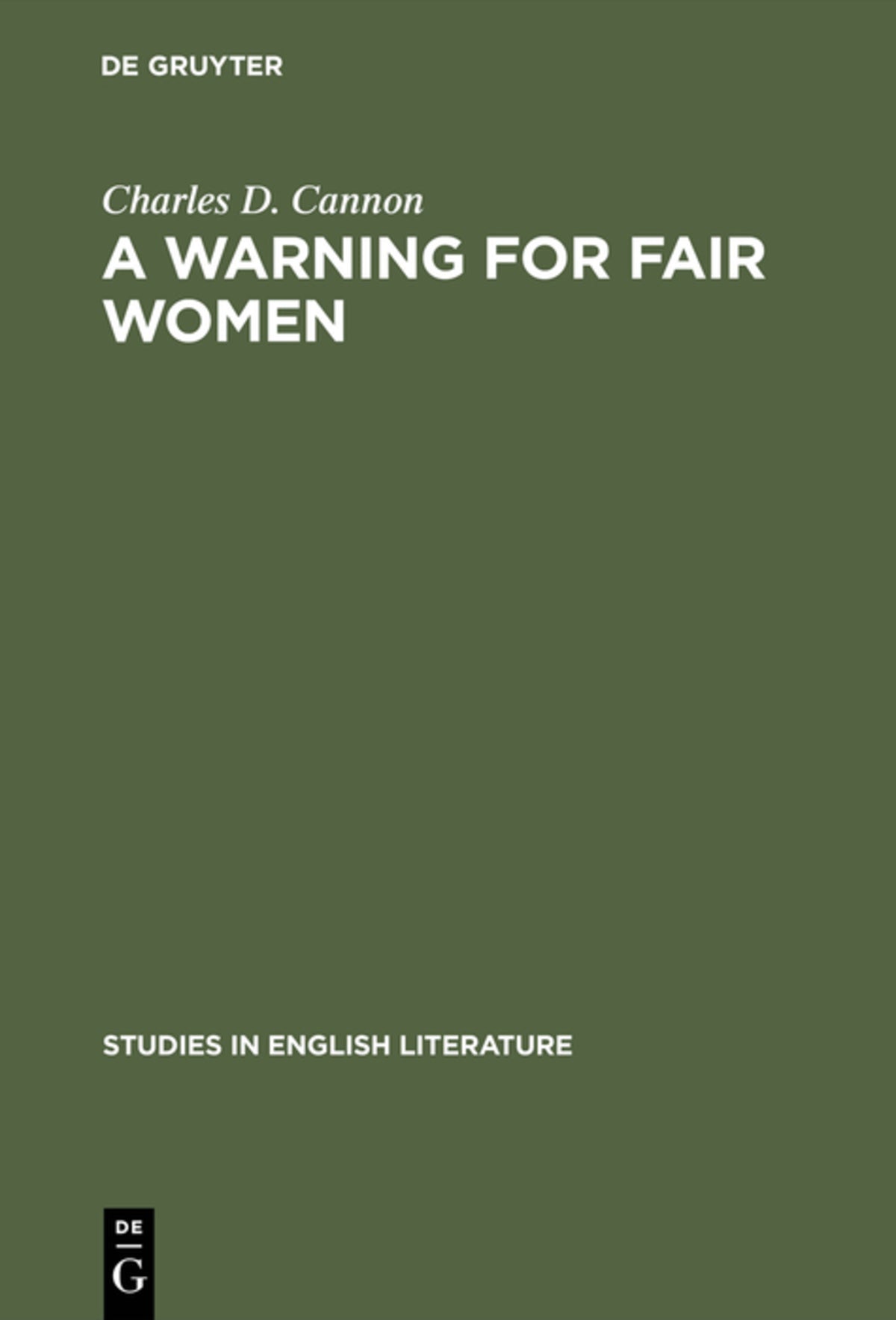 Cover image for A Warning for Fair Women ISBN 9789027931344