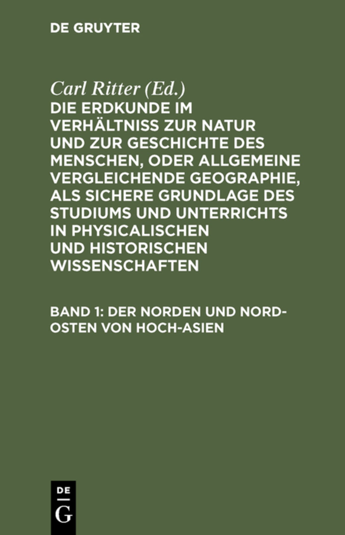 Cover image for Der Norden und Nord-Osten von Hoch-Asien ISBN 9783111056500