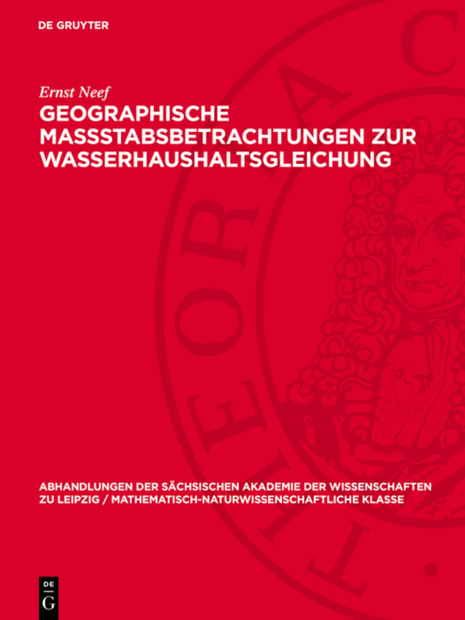 Geographische Massstabsbetrachtungen zur Wasserhaushaltsgleichung