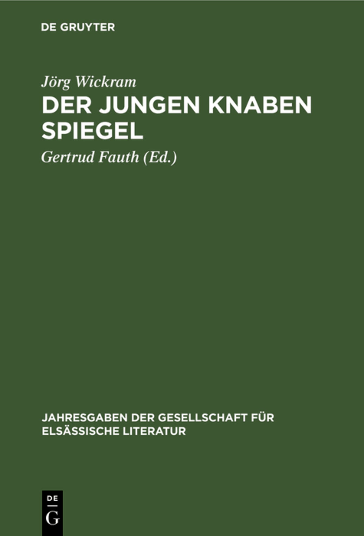 Cover image for Der jungen Knaben Spiegel ISBN 9783112339336