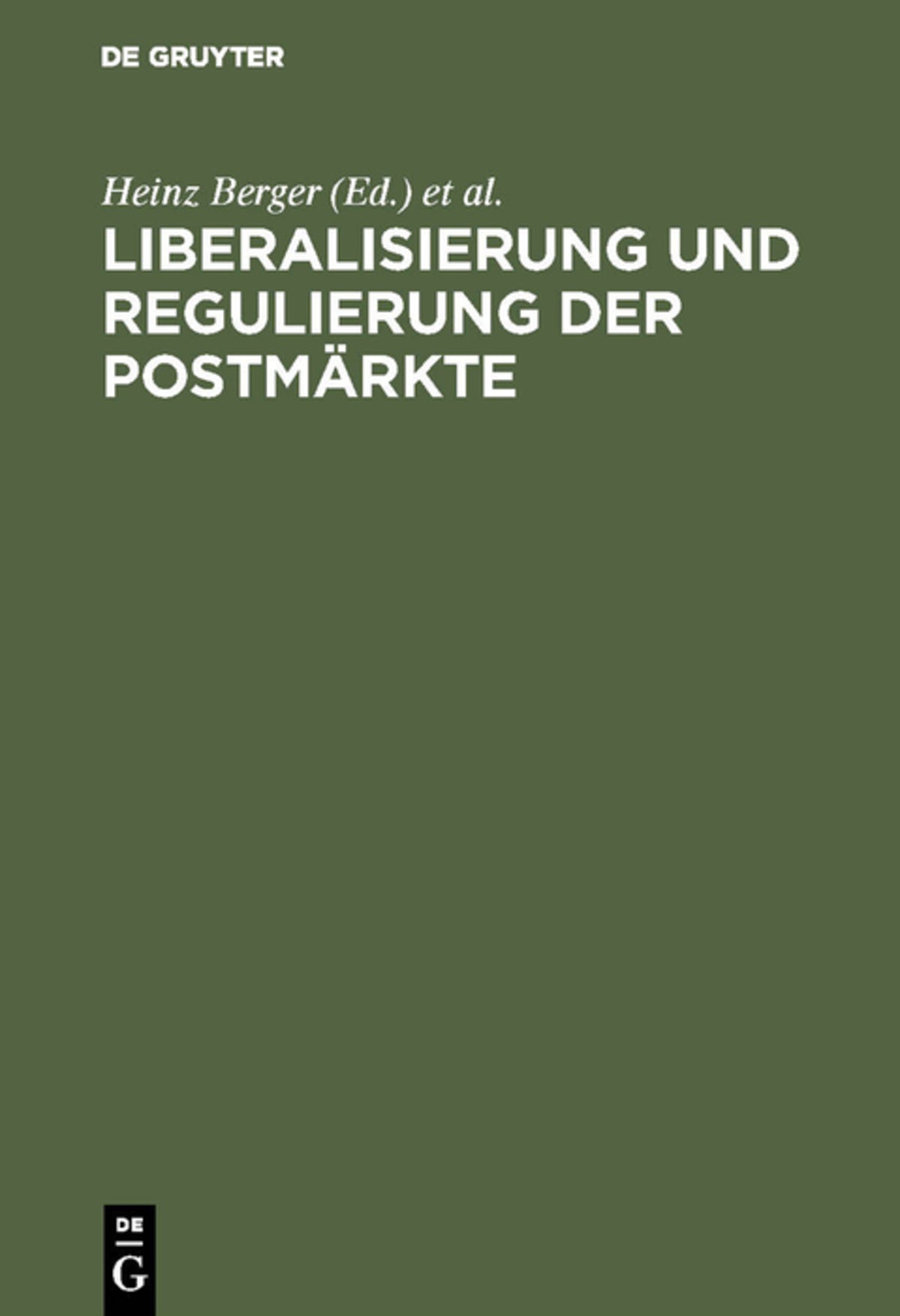 Cover image for Liberalisierung und Regulierung der Postmärkte ISBN 9783486227499