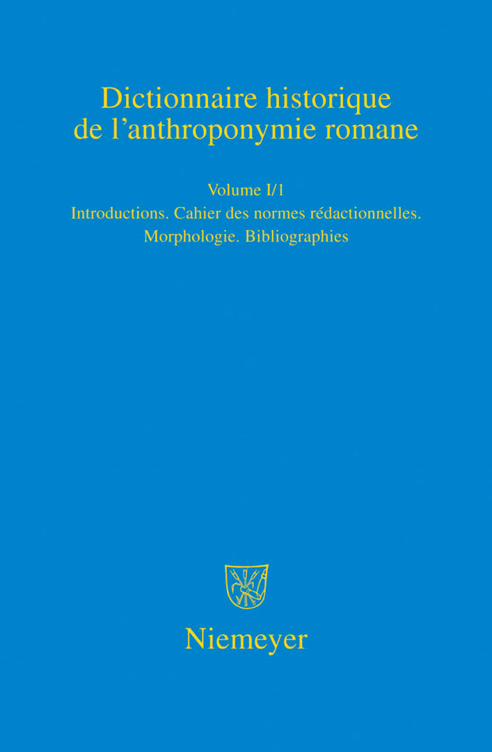 Cover image for Introduction. Cahier des normes rédactionelles. Morphologie. Abréviations et sigles ISBN 9783484507012