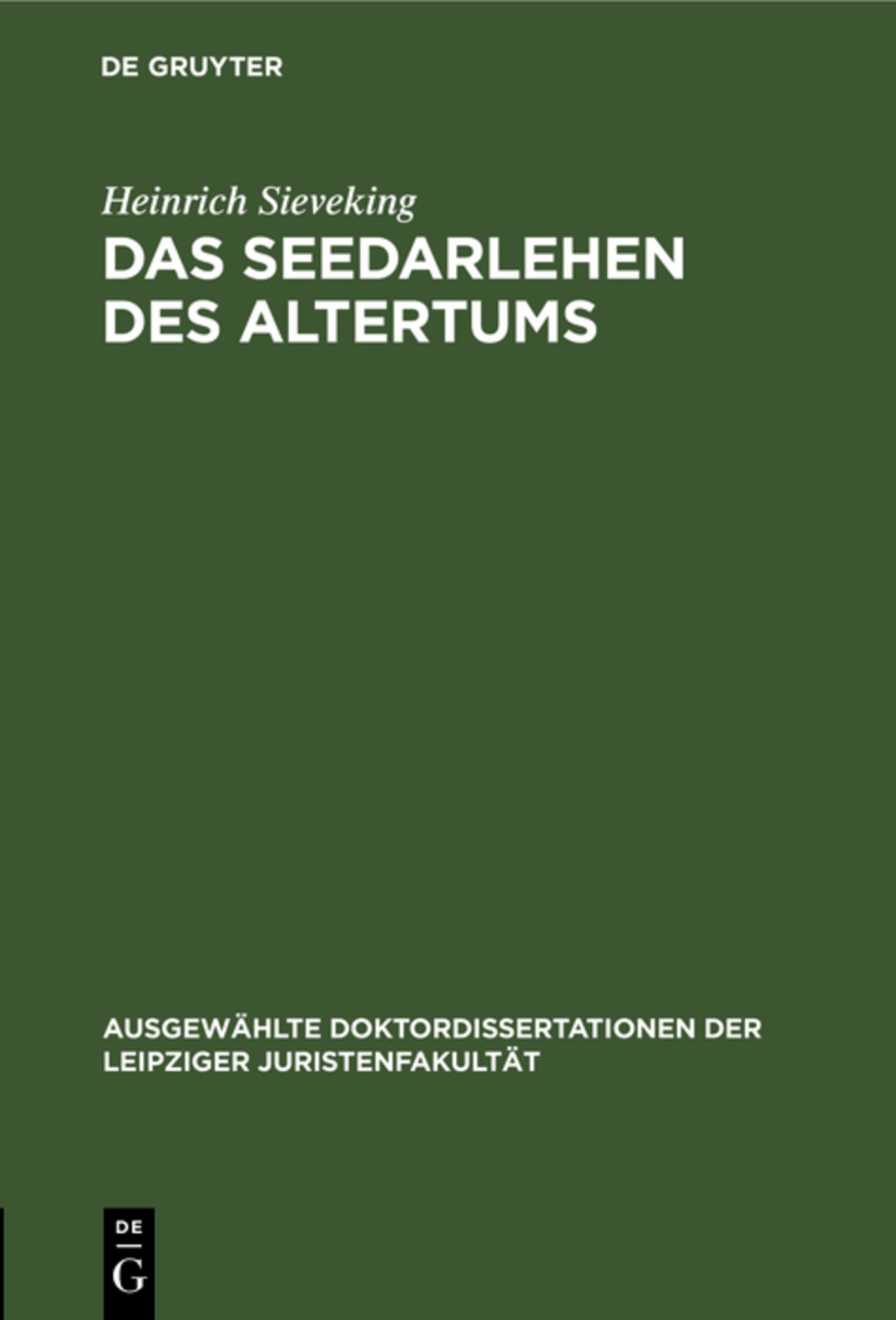 Das Seedarlehen des Altertums