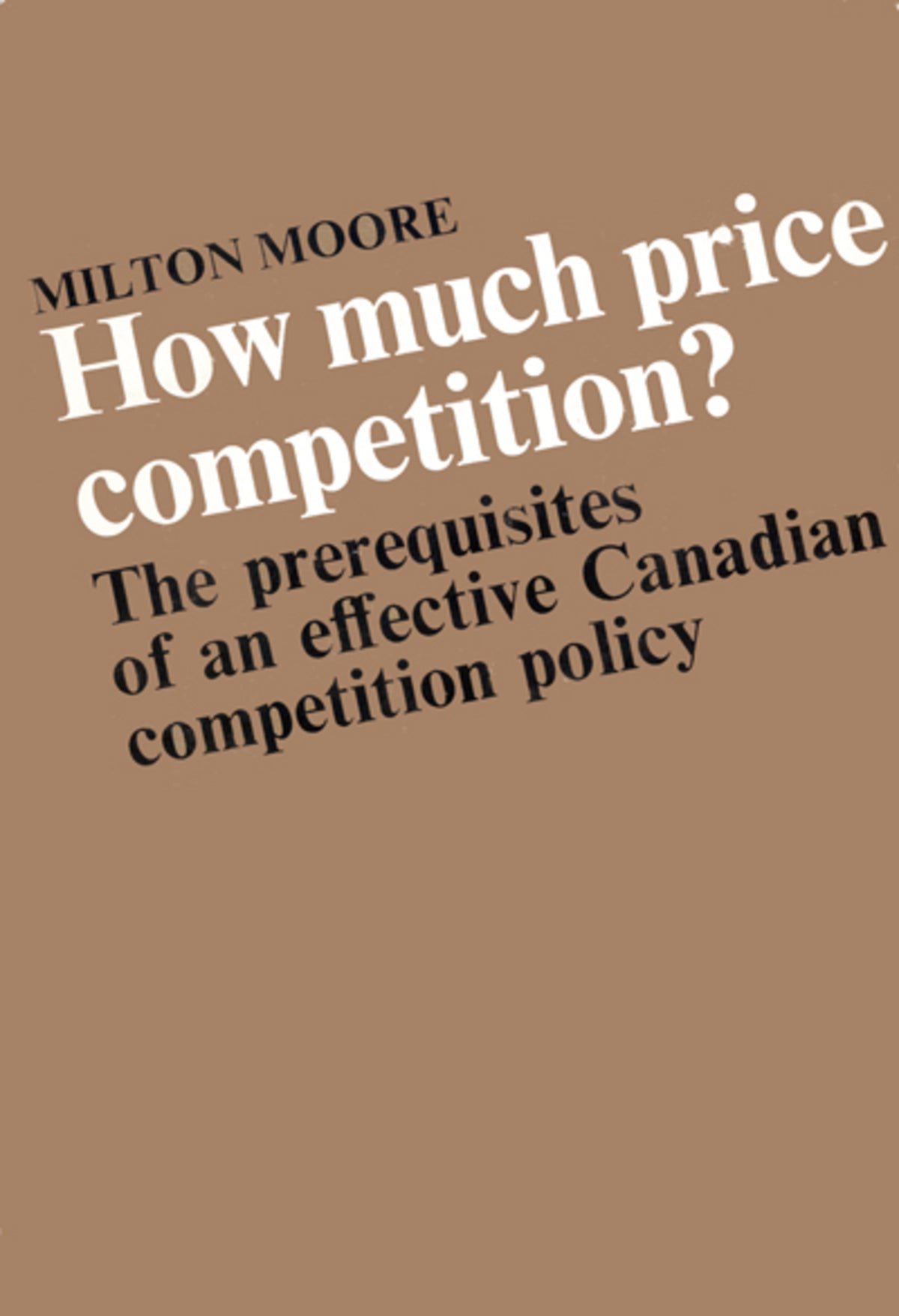 Cover image for How Much Price Competition ISBN 9780773560628