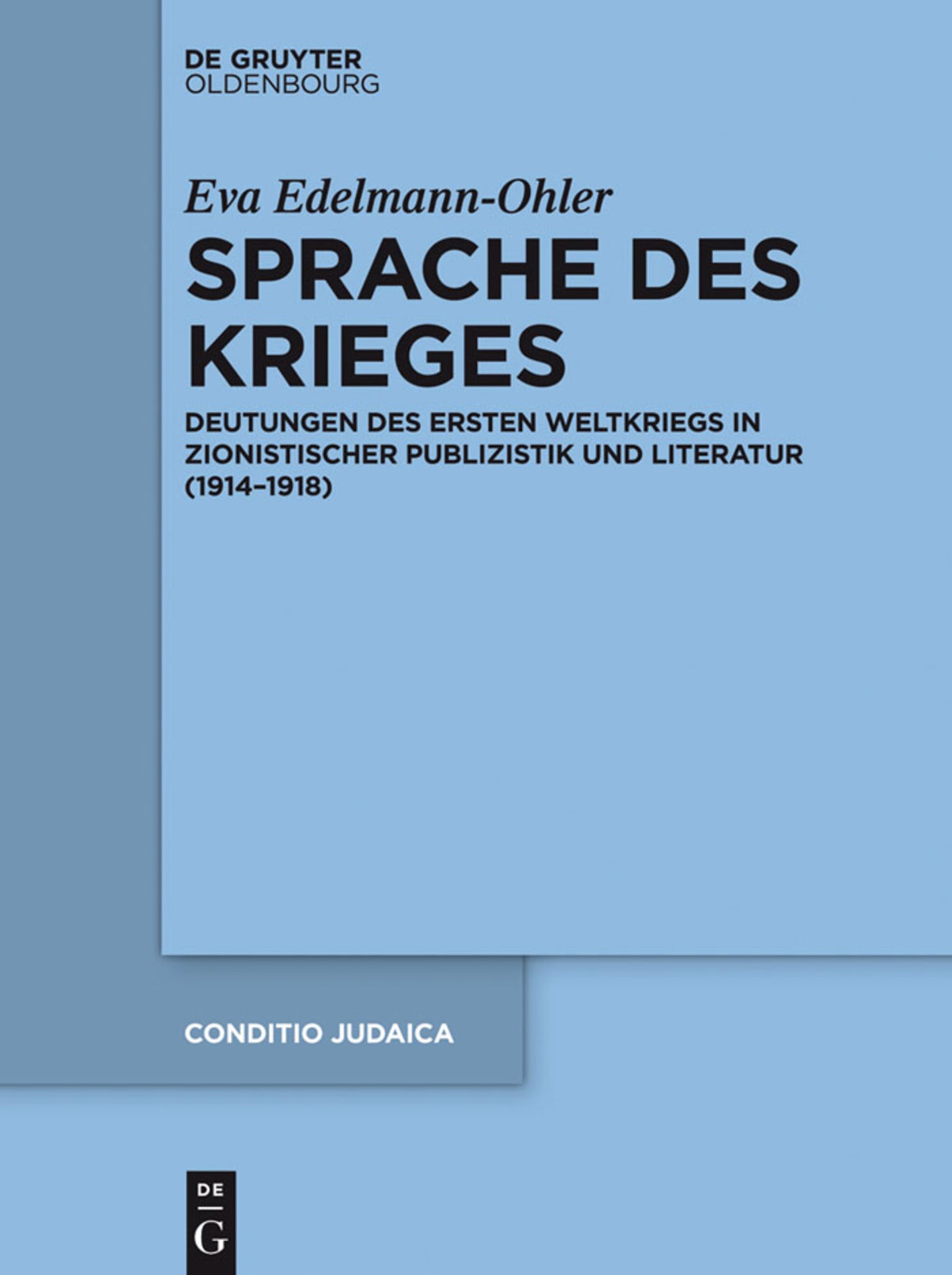 Cover image for Sprache des Krieges ISBN 9783110370218