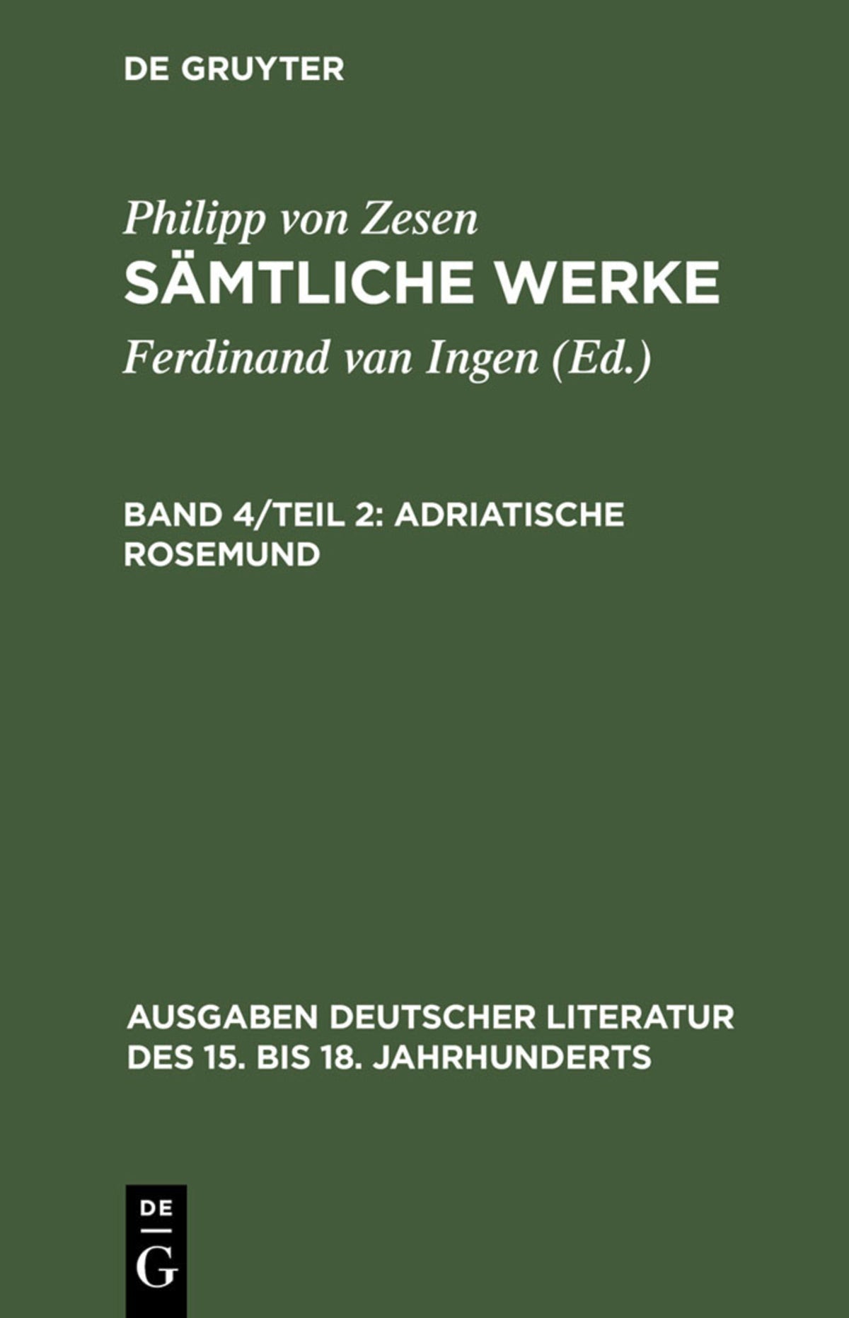 Cover image for Adriatische Rosemund ISBN 9783110138177