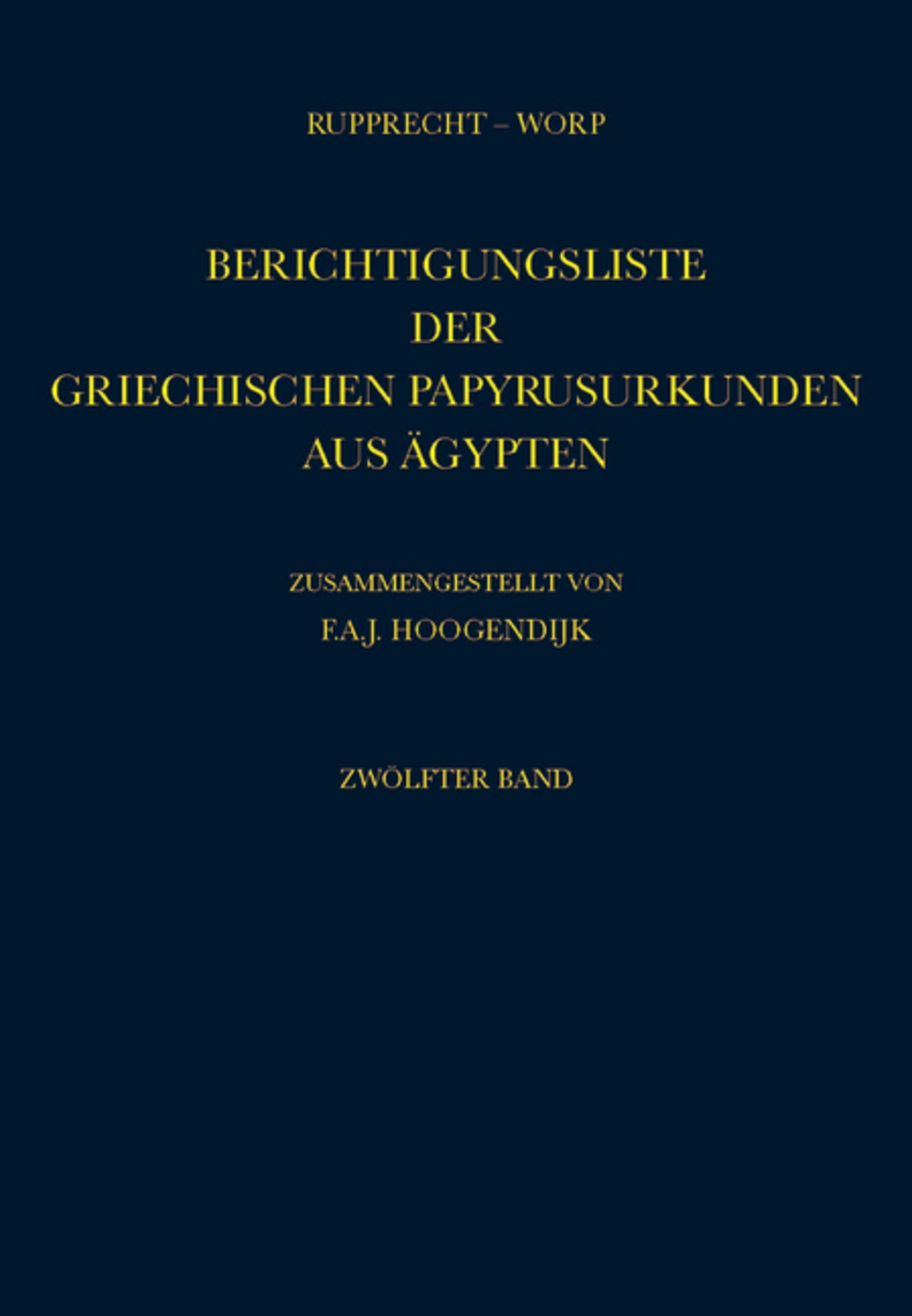Berichtigungsliste der Griechischen Papyrusurkunden aus Ägypten