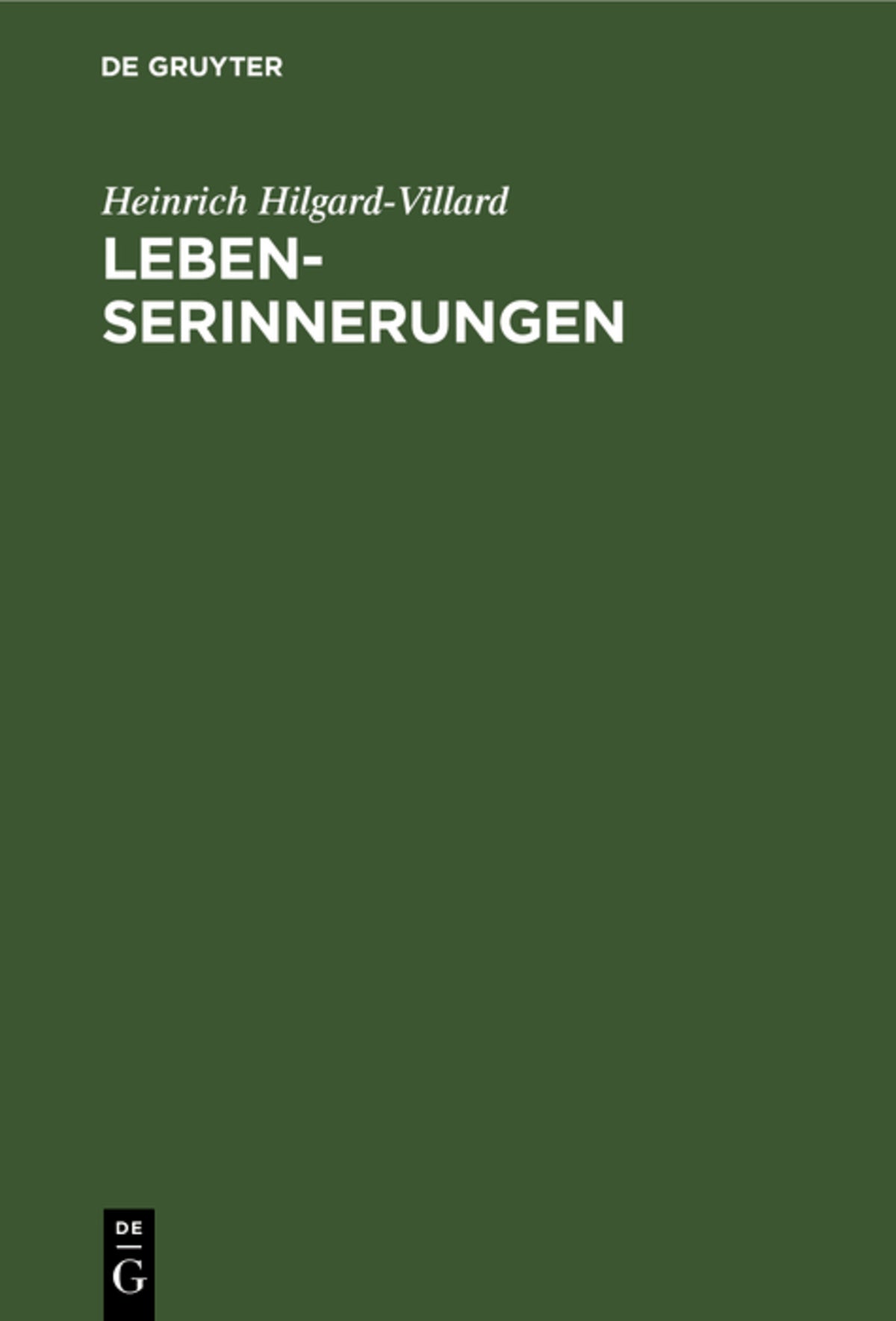 Cover image for Lebenserinnerungen ISBN 9783111144856