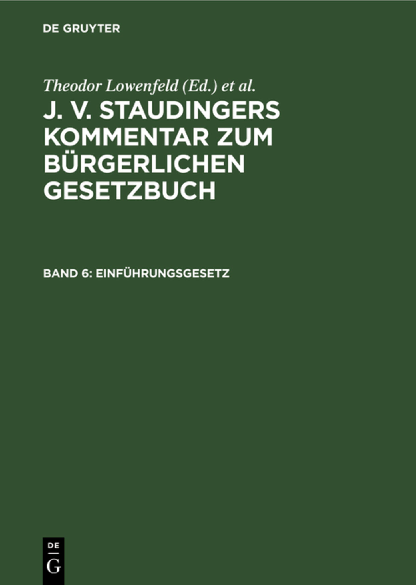 Cover image for Einführungsgesetz ISBN 9783112601372