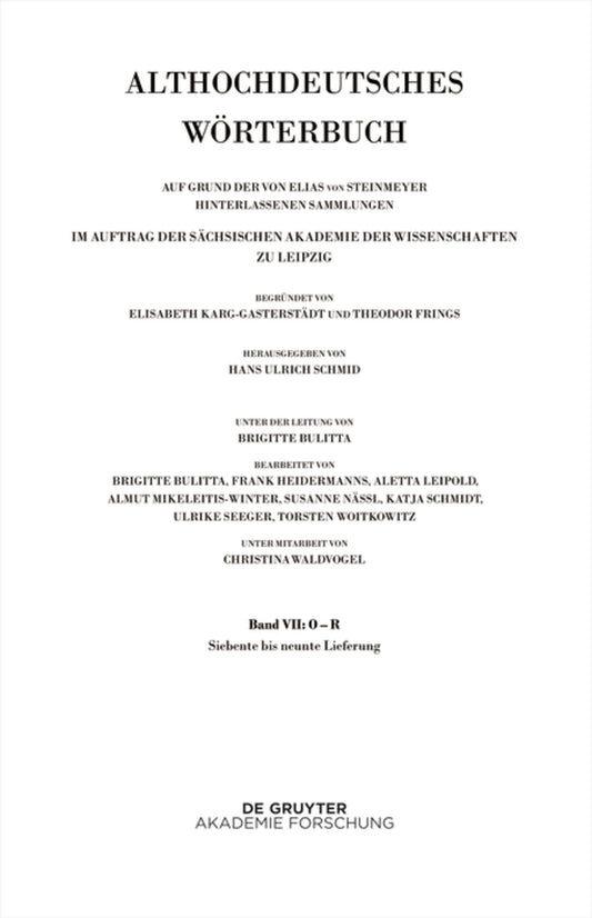 Band VII: O – R. 7. bis 9. Lieferung (ubari-quedan bis razi(n))