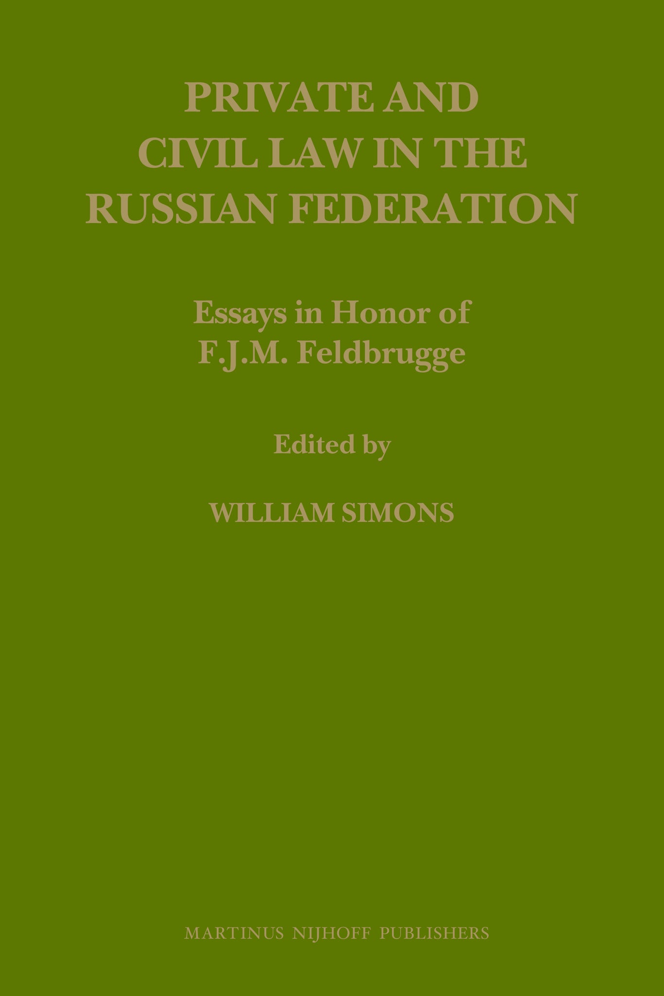 Cover image for Private and Civil Law in the Russian Federation ISBN 9789004155343