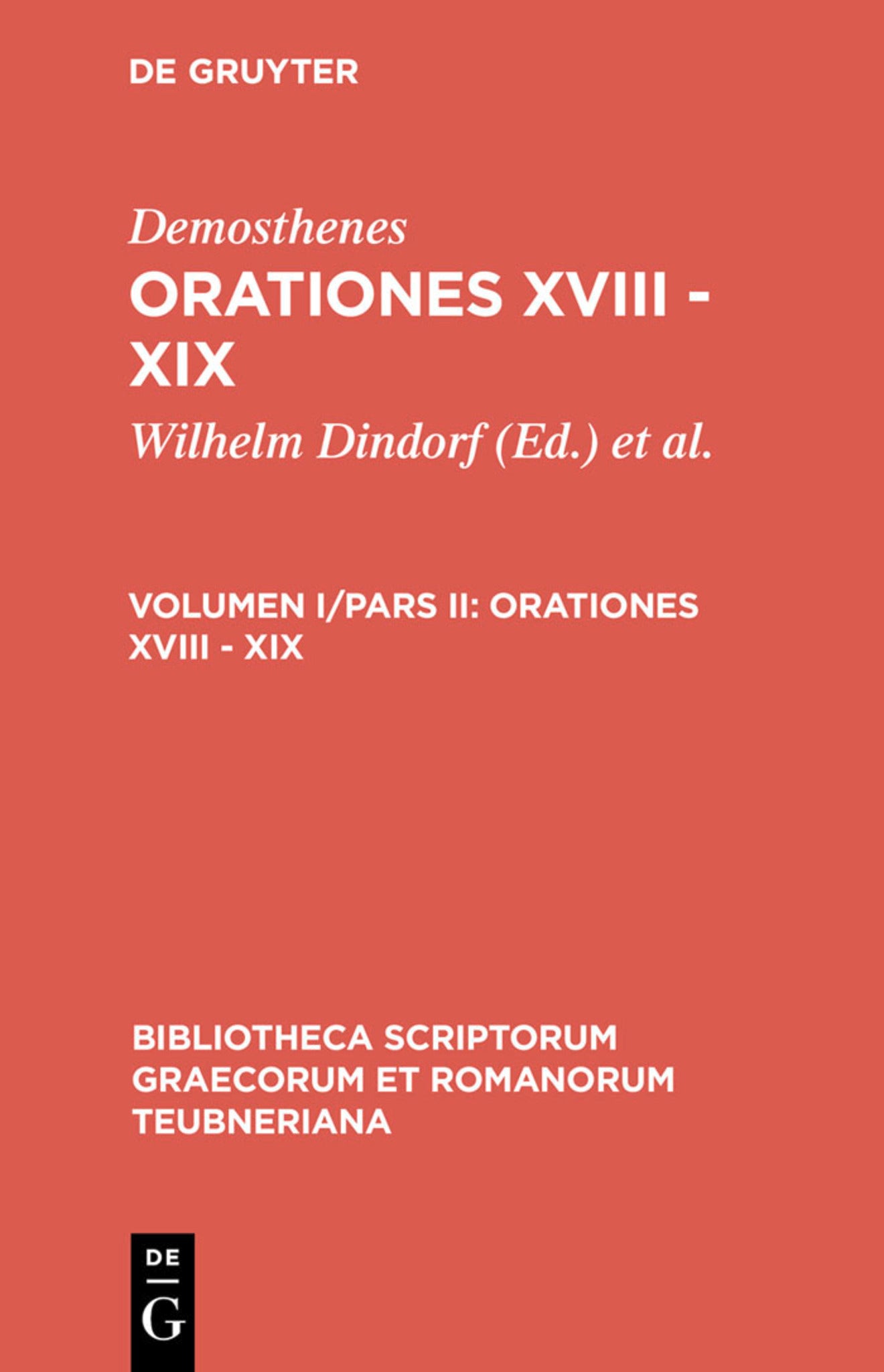 Cover image for Orationes XVIII - XIX ISBN 9783110983210