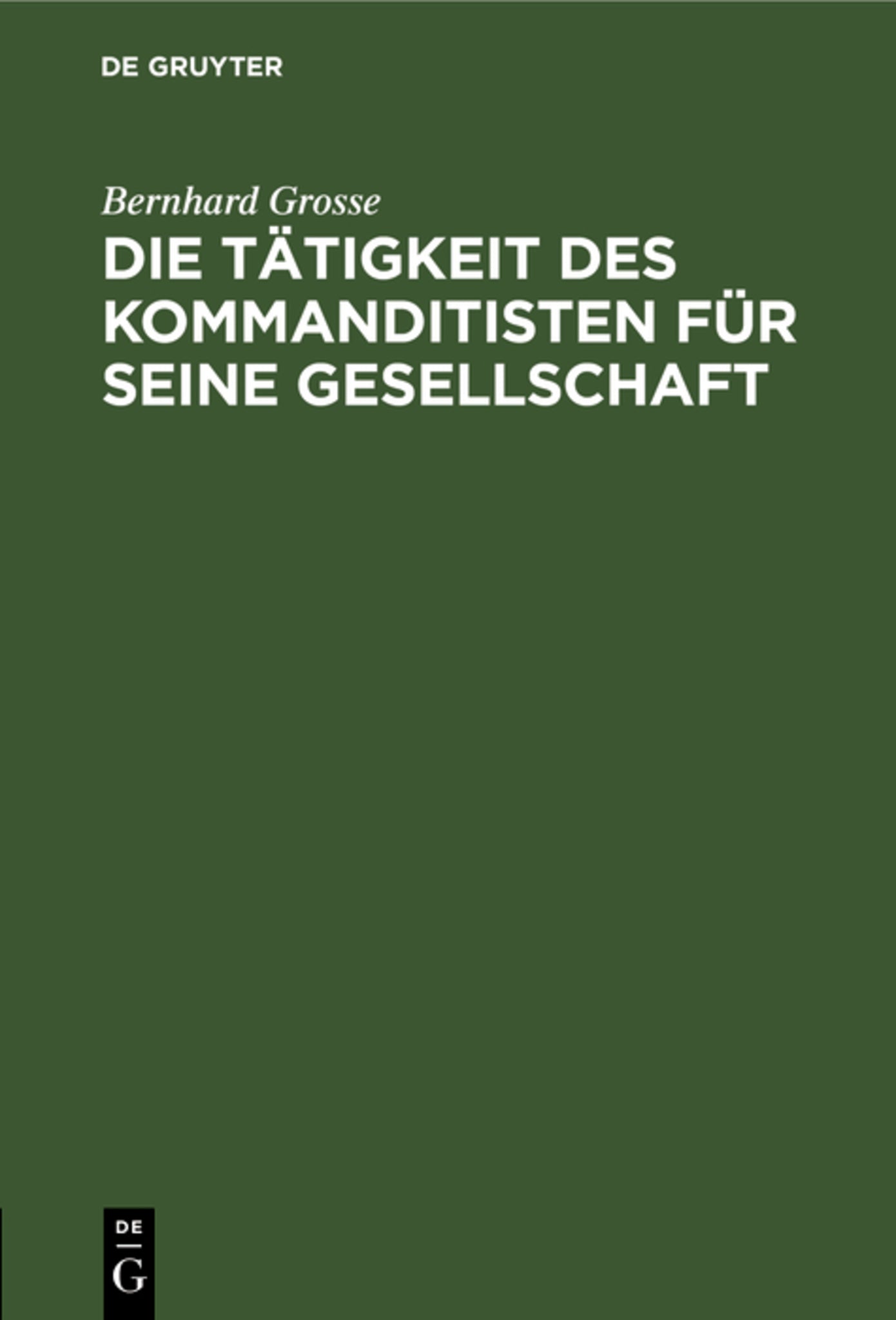 Die Tätigkeit des Kommanditisten für seine Gesellschaft