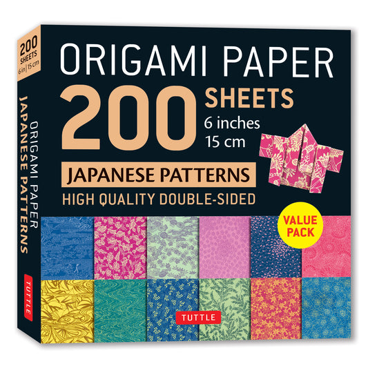 Origami Paper 200 sheets Japanese Patterns 6" 15 cm