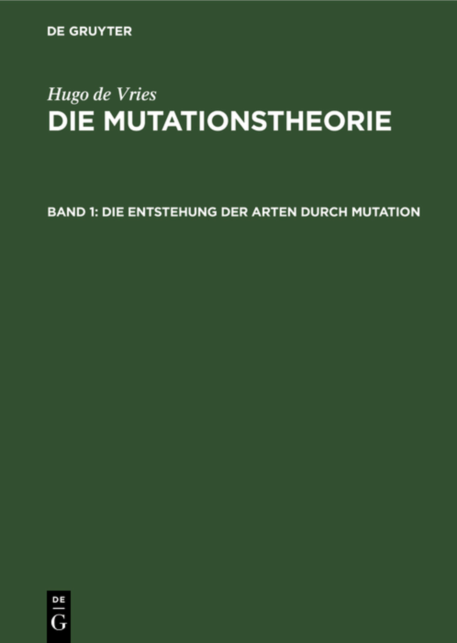 Die Entstehung der Arten durch Mutation