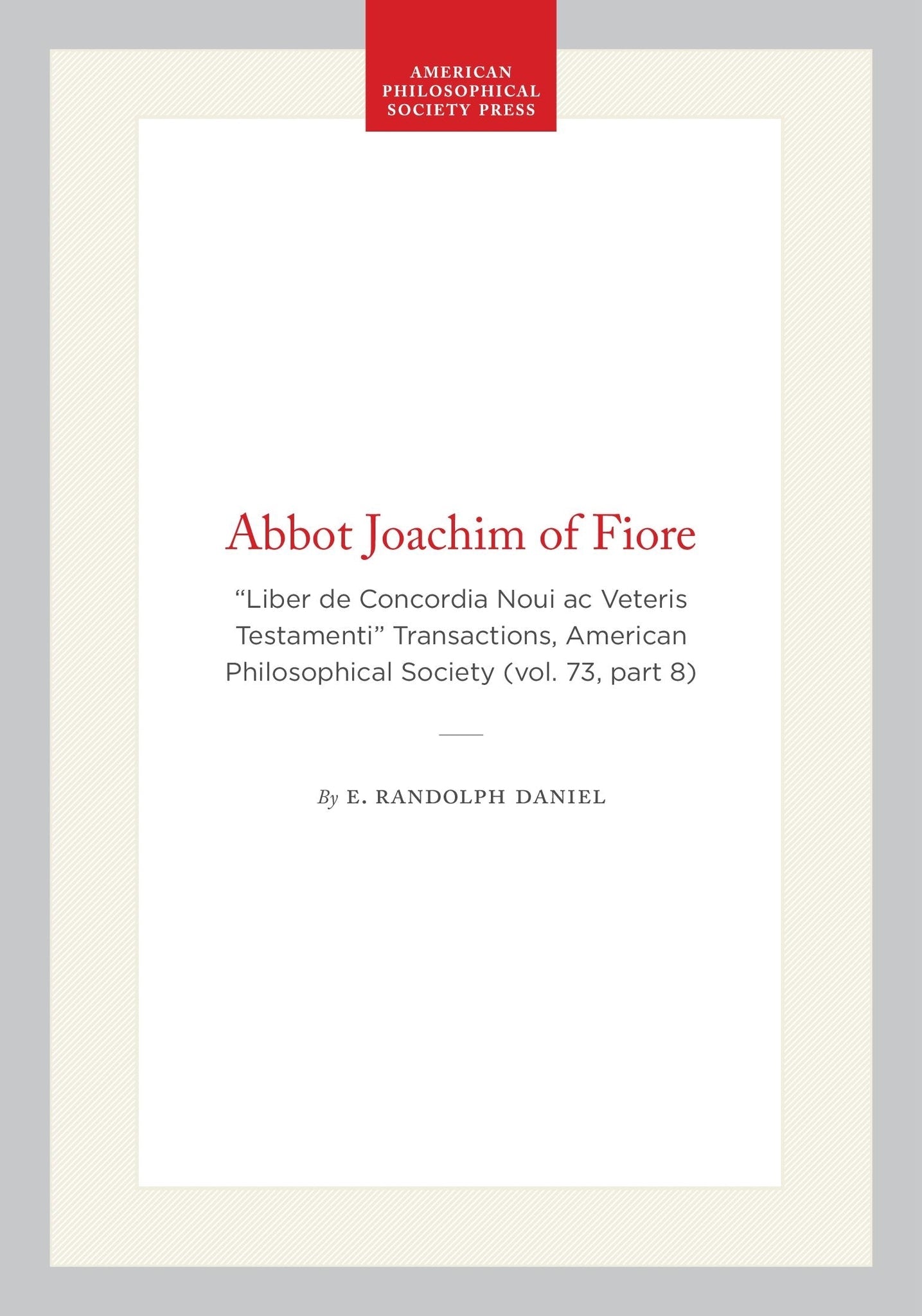 Cover image for Abbot Joachim of Fiore ISBN 9798893980073